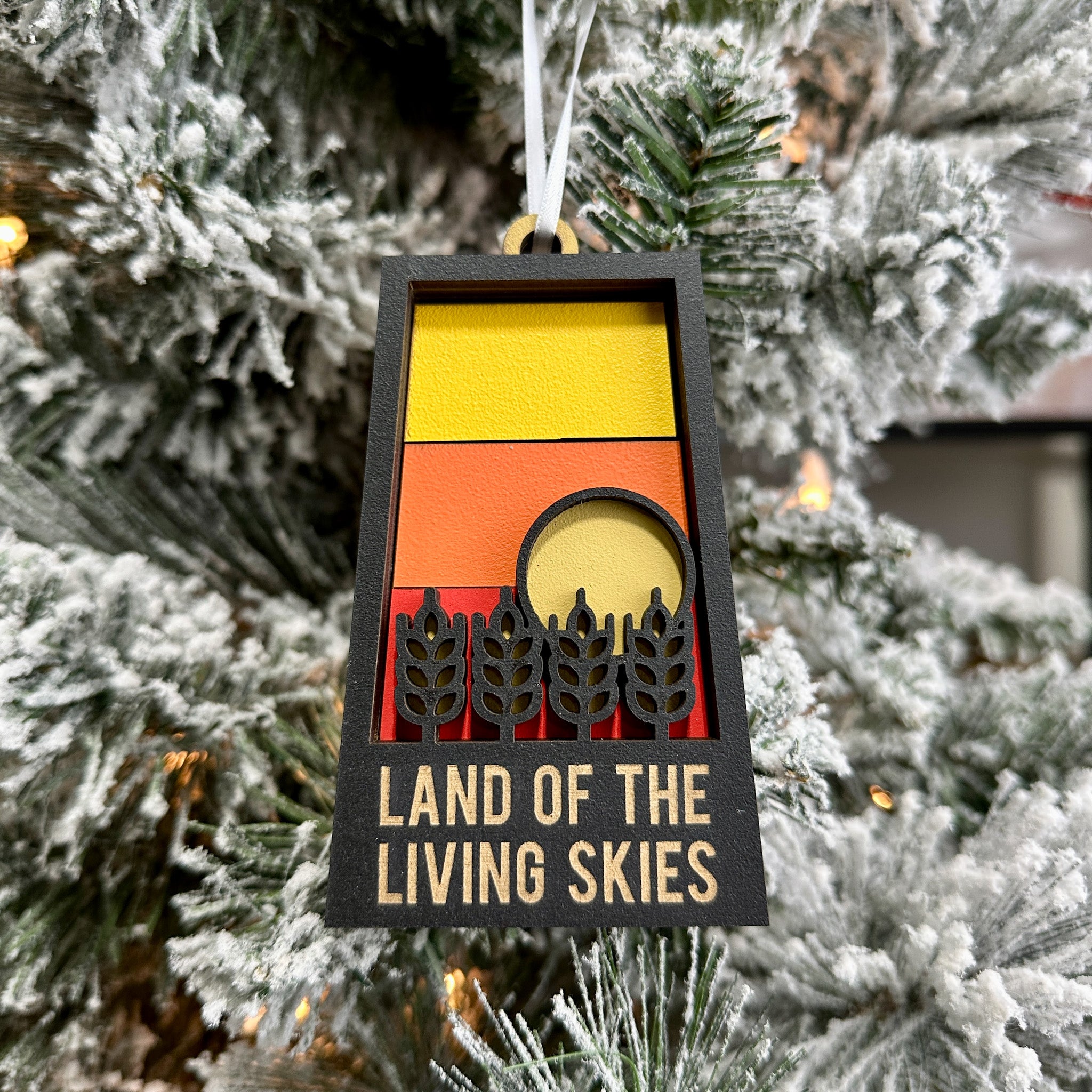Land of the Living Skies • Wood Ornament, Magnet or Sign • Saskatchewan Souvenirs