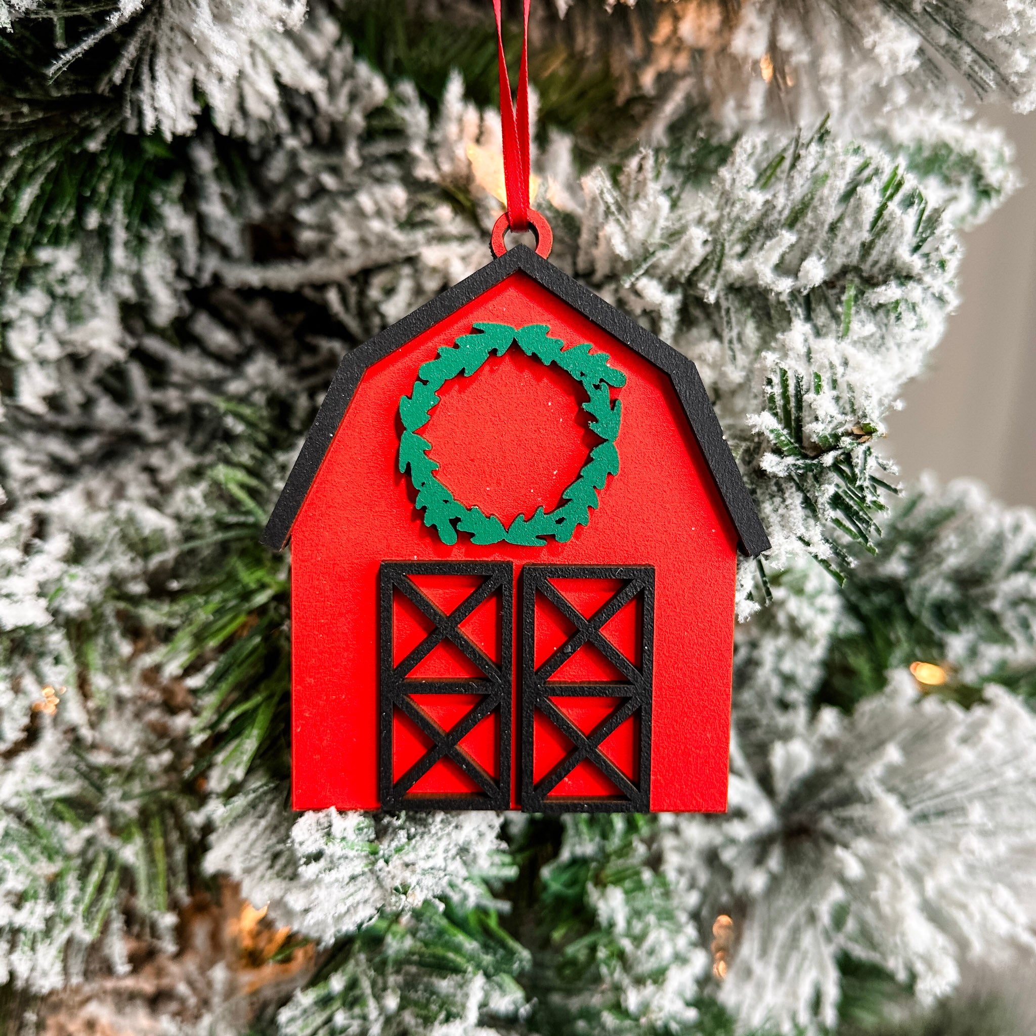 The Red Barn | 3D Wood Ornament