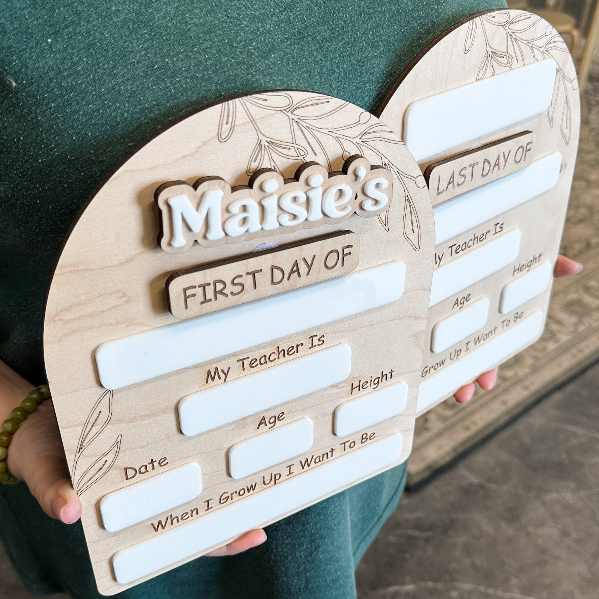 First & Last Day of School • Reversible Wood Arch Mini Sign • For Back to School & Year-End Memories