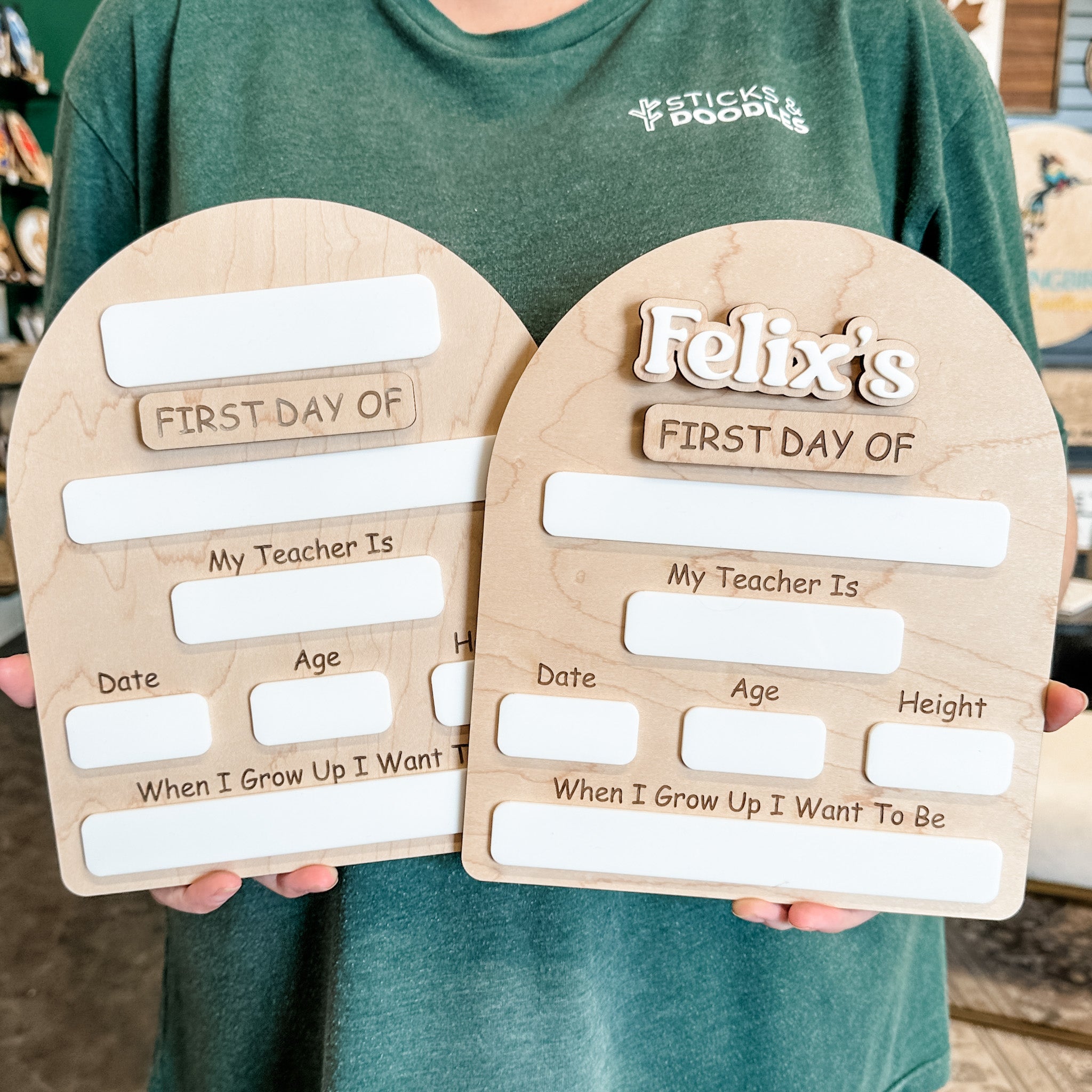 First & Last Day of School • Reversible Wood Arch Mini Sign • For Back to School & Year-End Memories