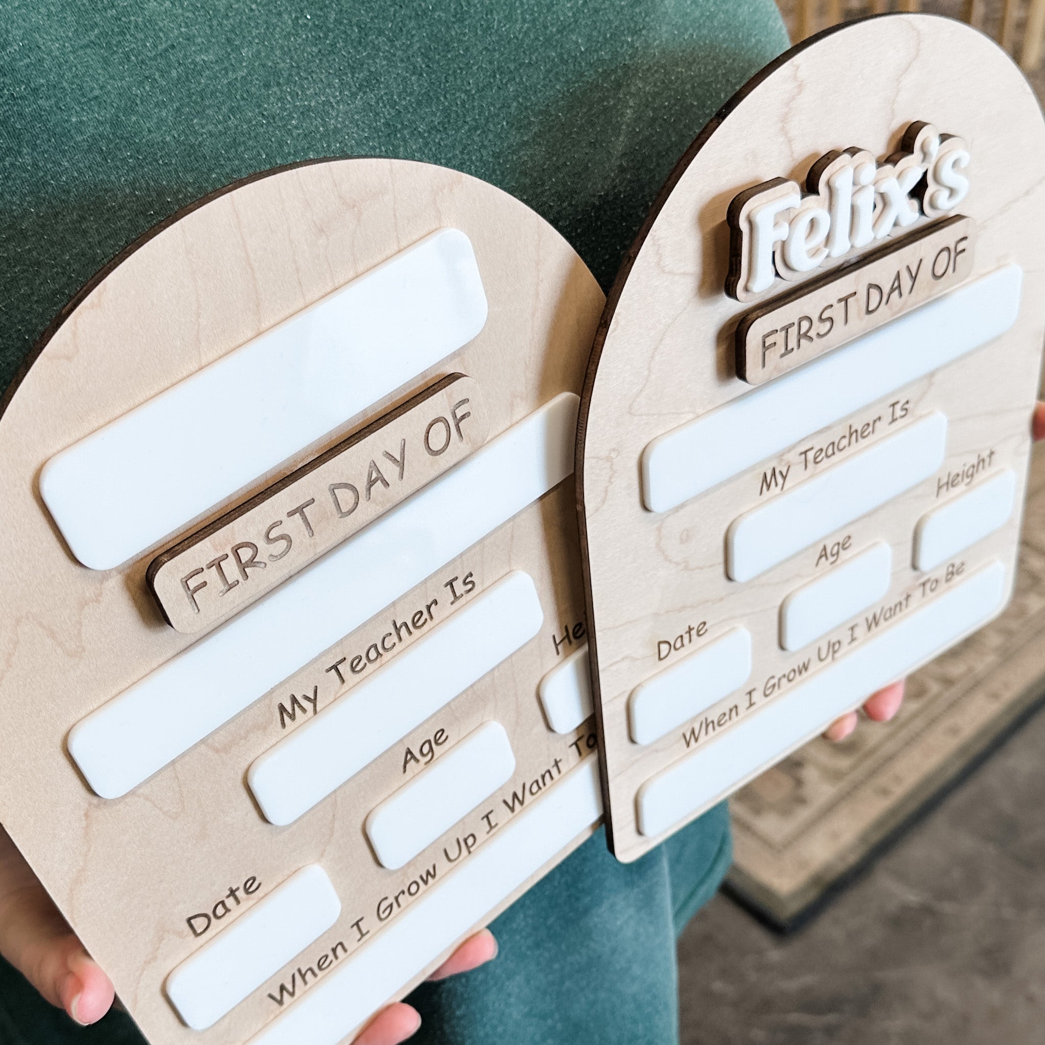First & Last Day of School • Reversible Wood Arch Mini Sign • For Back to School & Year-End Memories