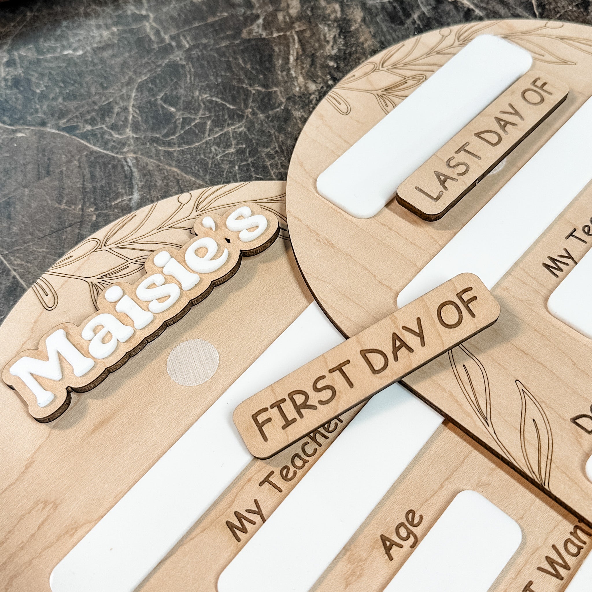 First & Last Day of School • Reversible Wood Arch Mini Sign • For Back to School & Year-End Memories