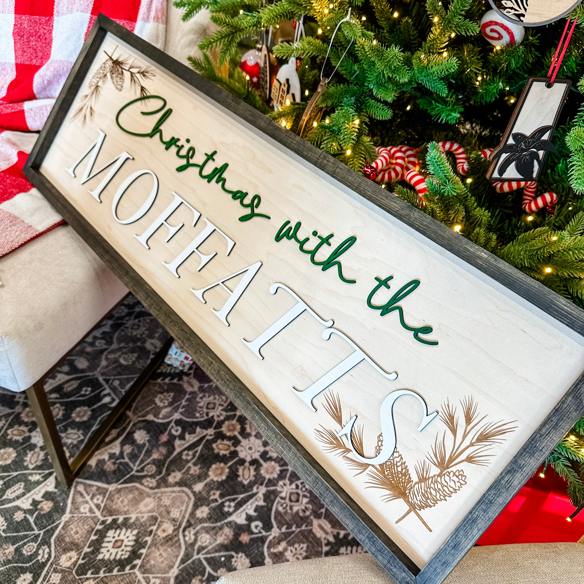 Personalized Family Christmas | 3D Wood Sign