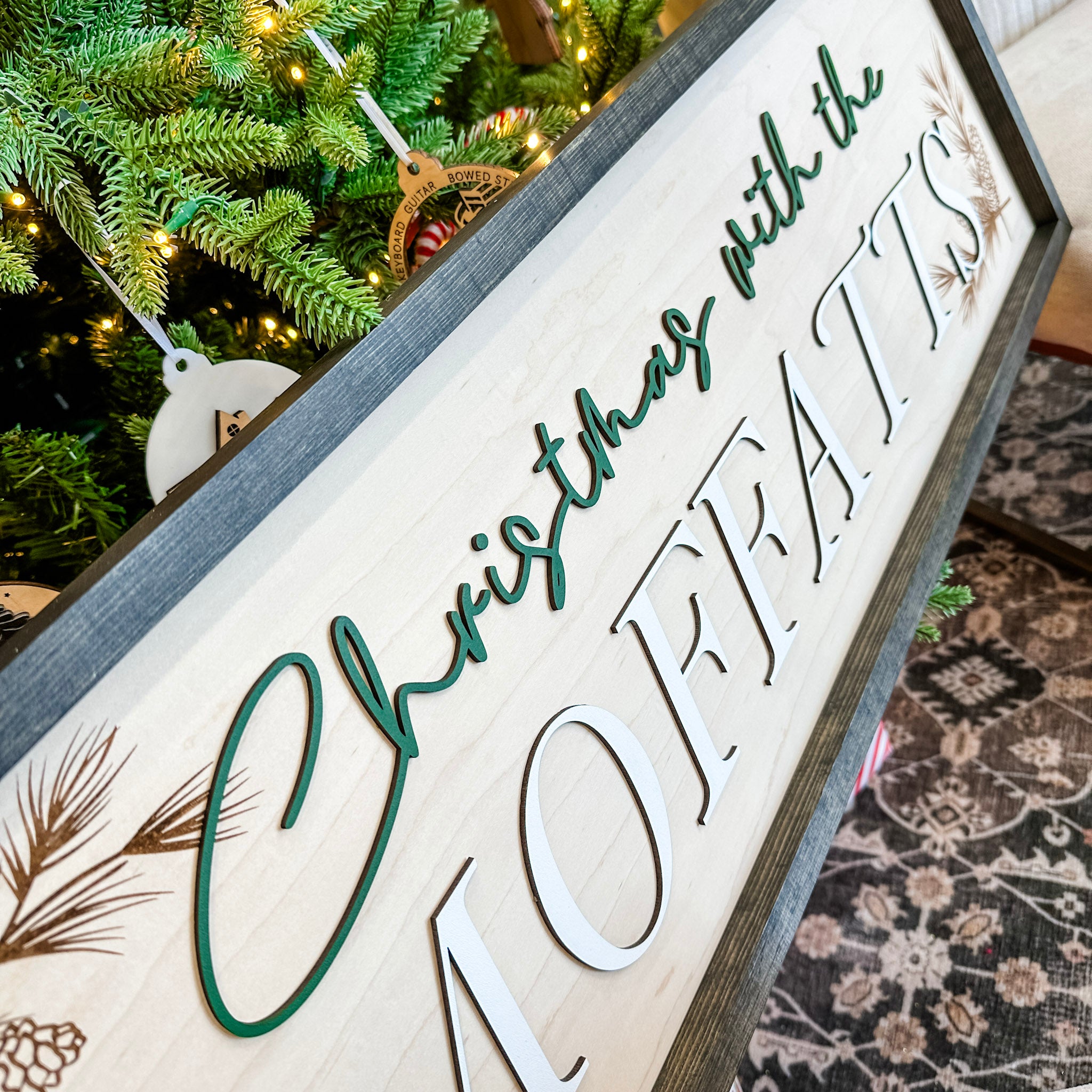 Personalized Family Christmas | 3D Wood Sign