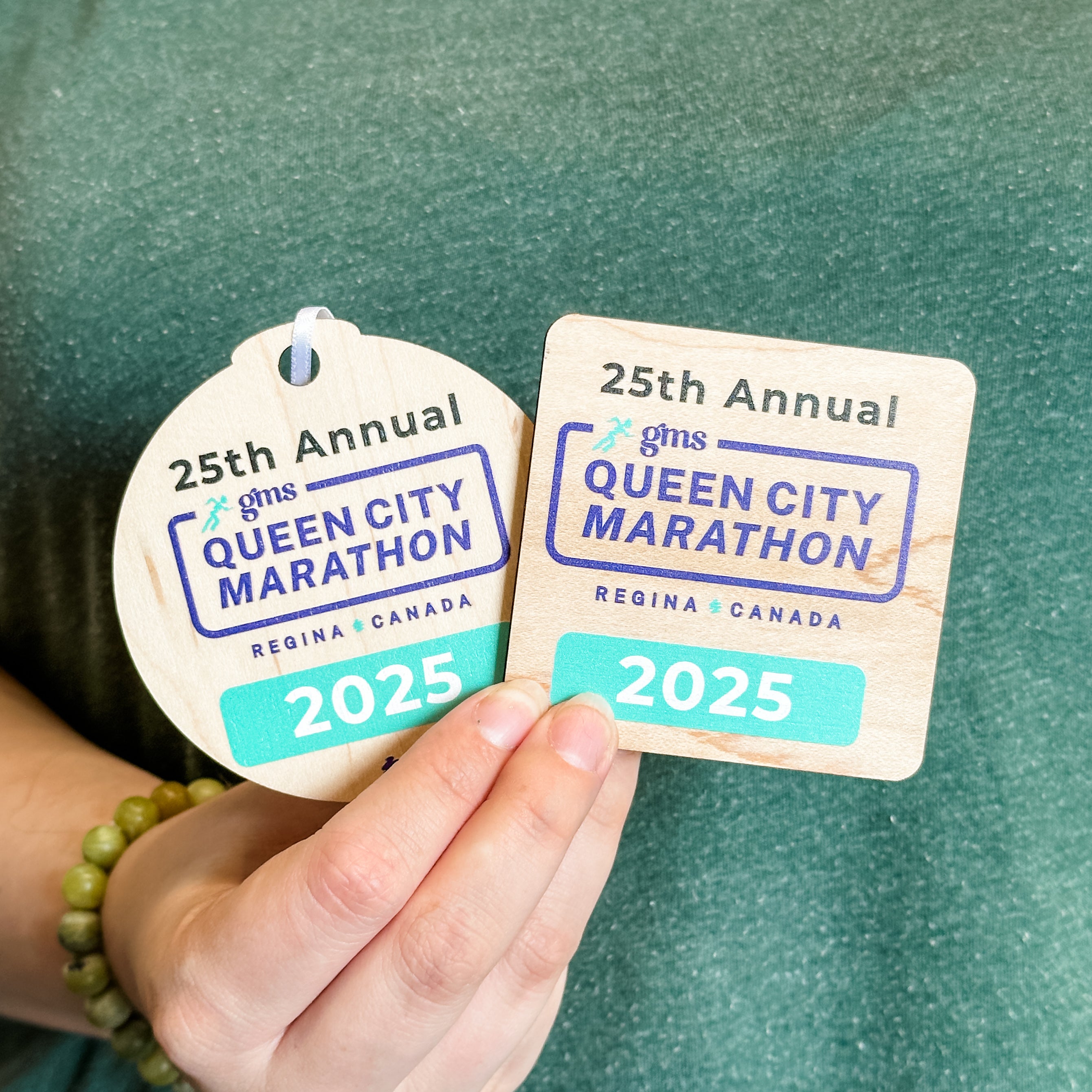 25th Annual Queen City Marathon • Wood Ornaments & Magnets • For Marathon Participants & Volunteers