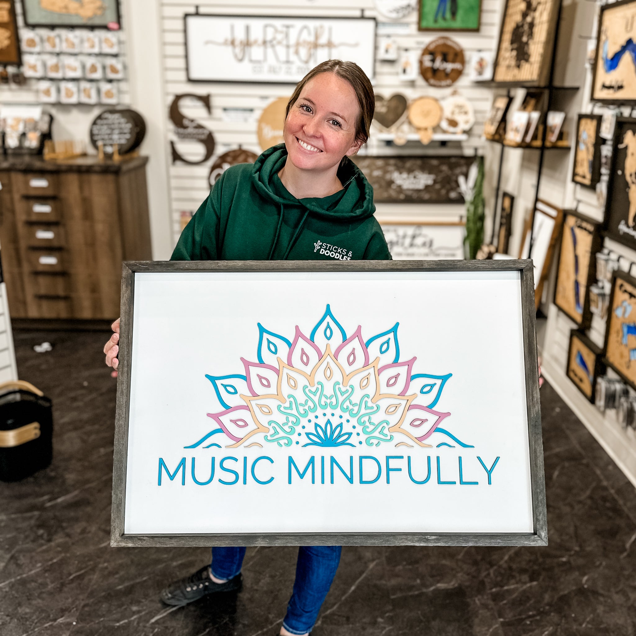 Custom Framed Logo Wood Sign