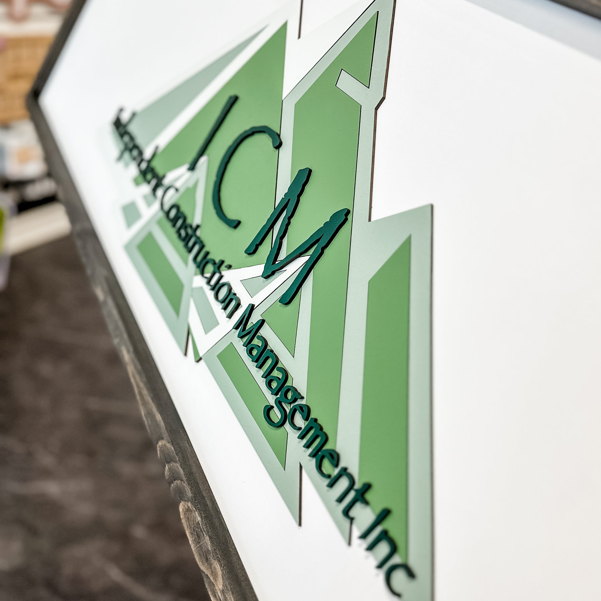 Custom Framed Logo Wood Sign