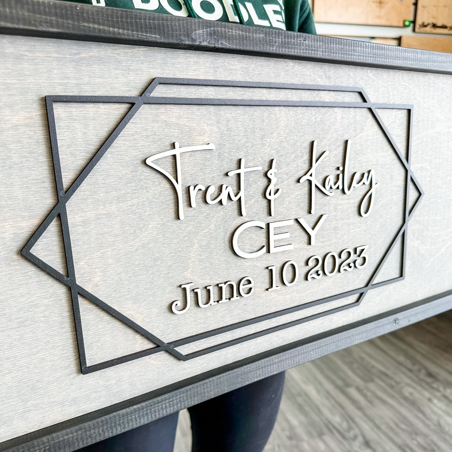 The Modern Framed Wedding Guestbook | 3D Wood Sign