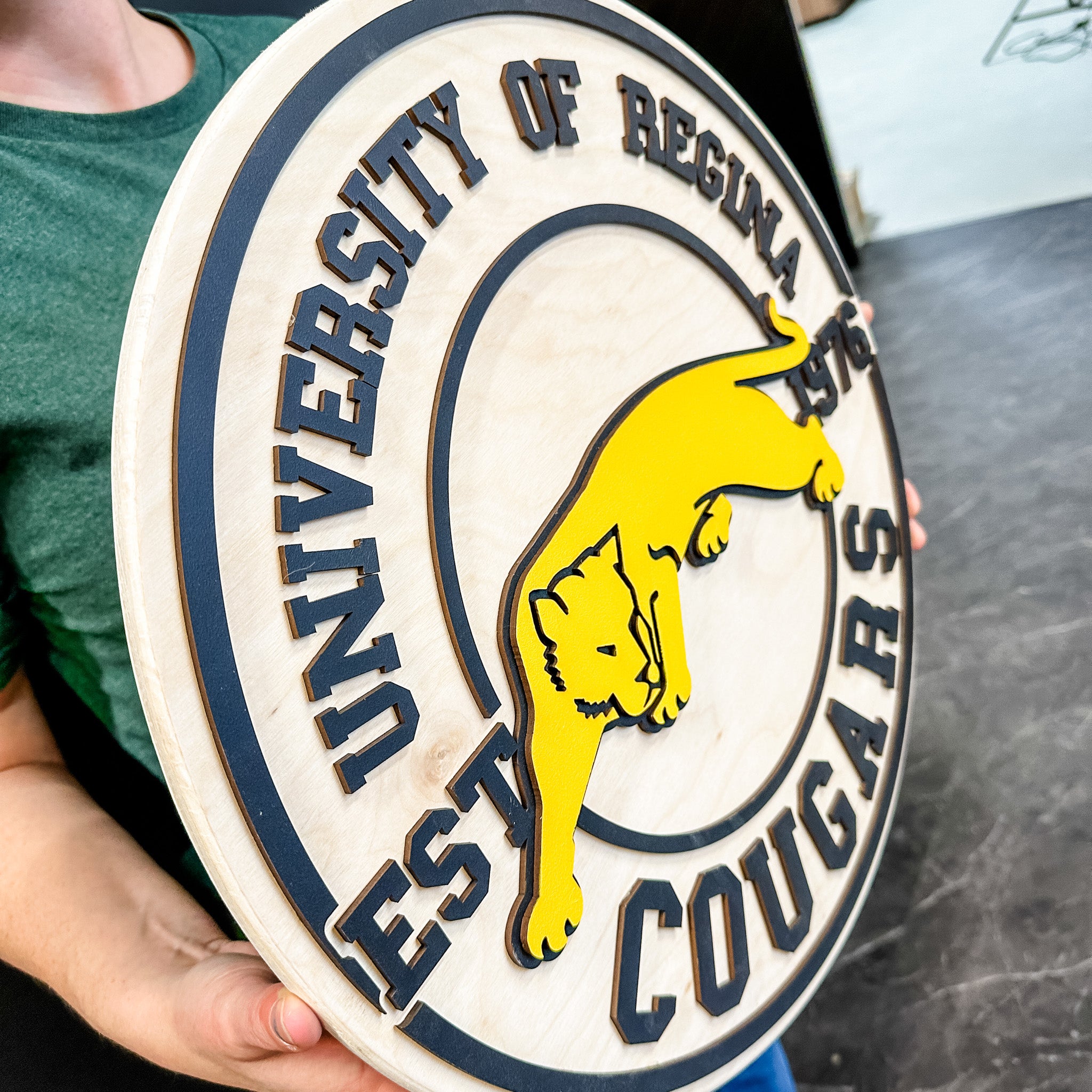 University of Regina Cougars | 3D Wood Logo