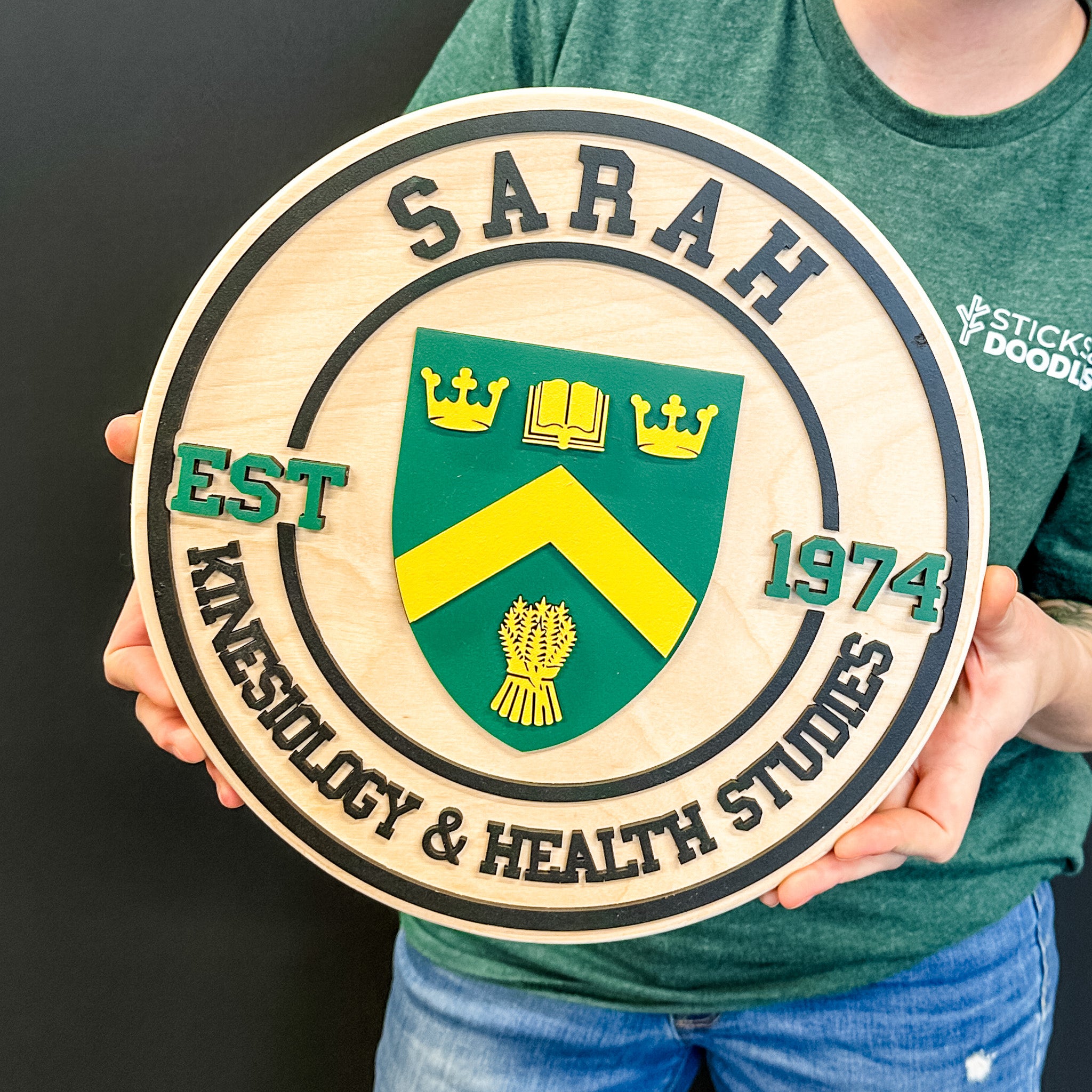 Kinesiology & Health Sciences | 3D Wood Logo