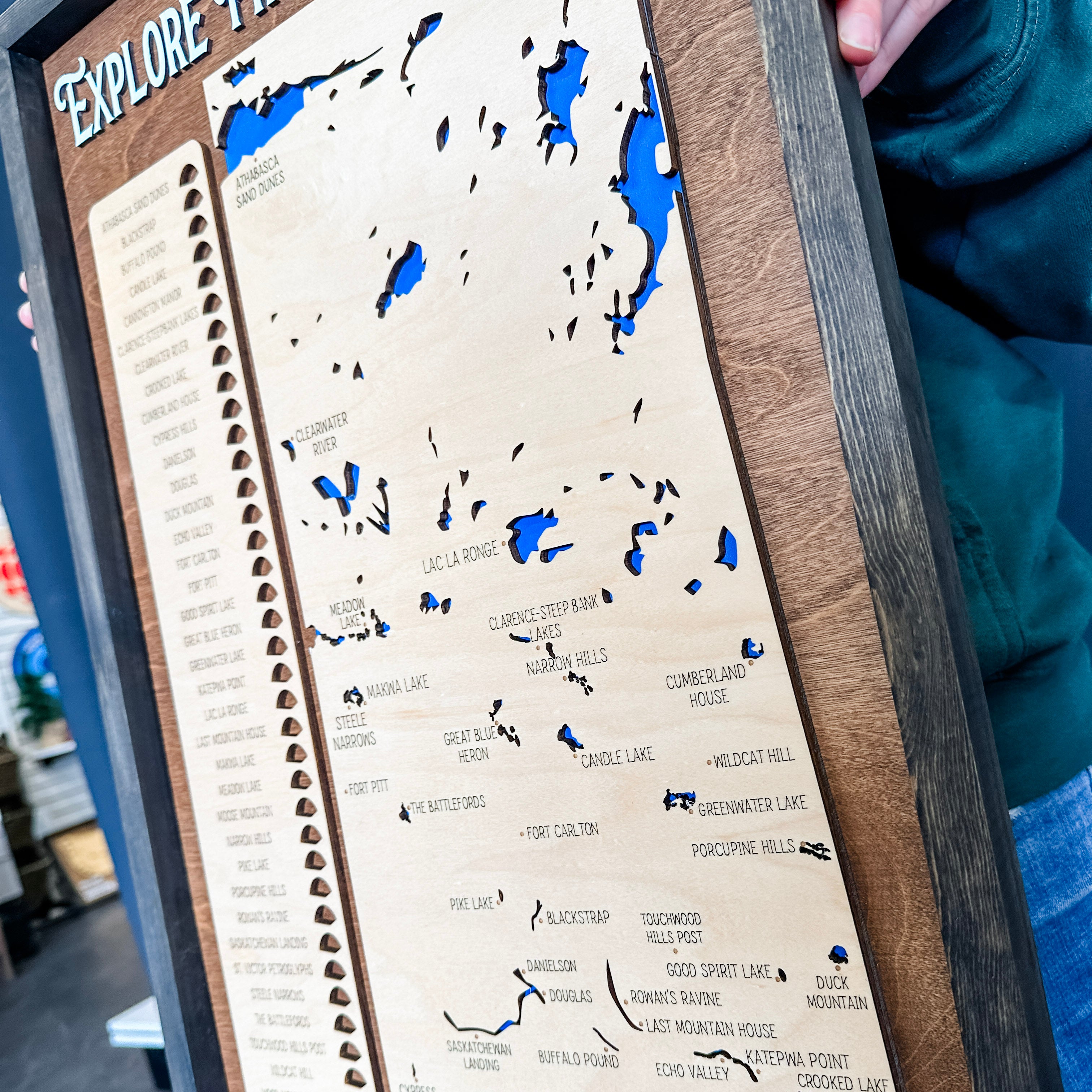 The Sask Parks Explore Map | Fillable 3D Wood Sign