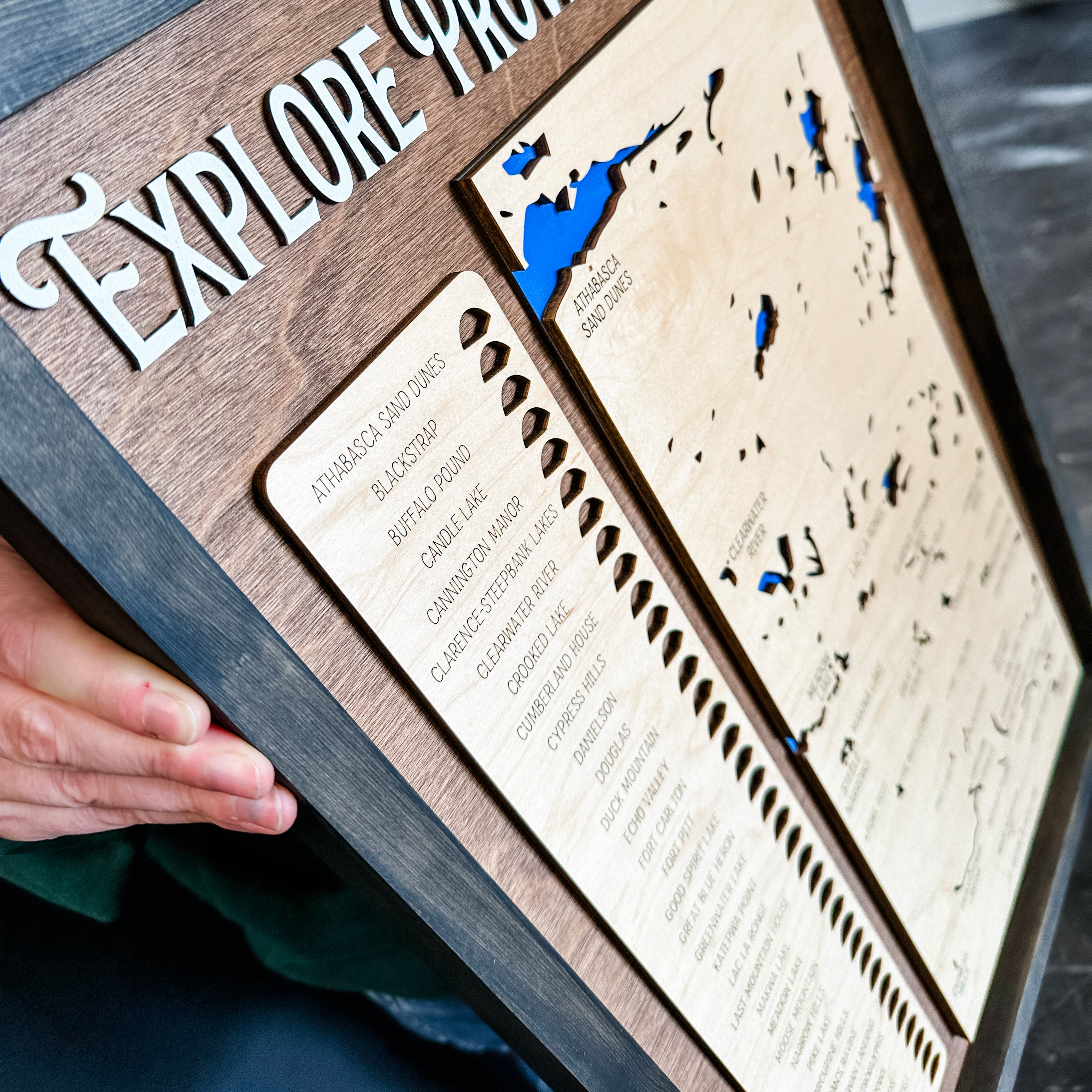 The Sask Parks Explore Map | Fillable 3D Wood Sign