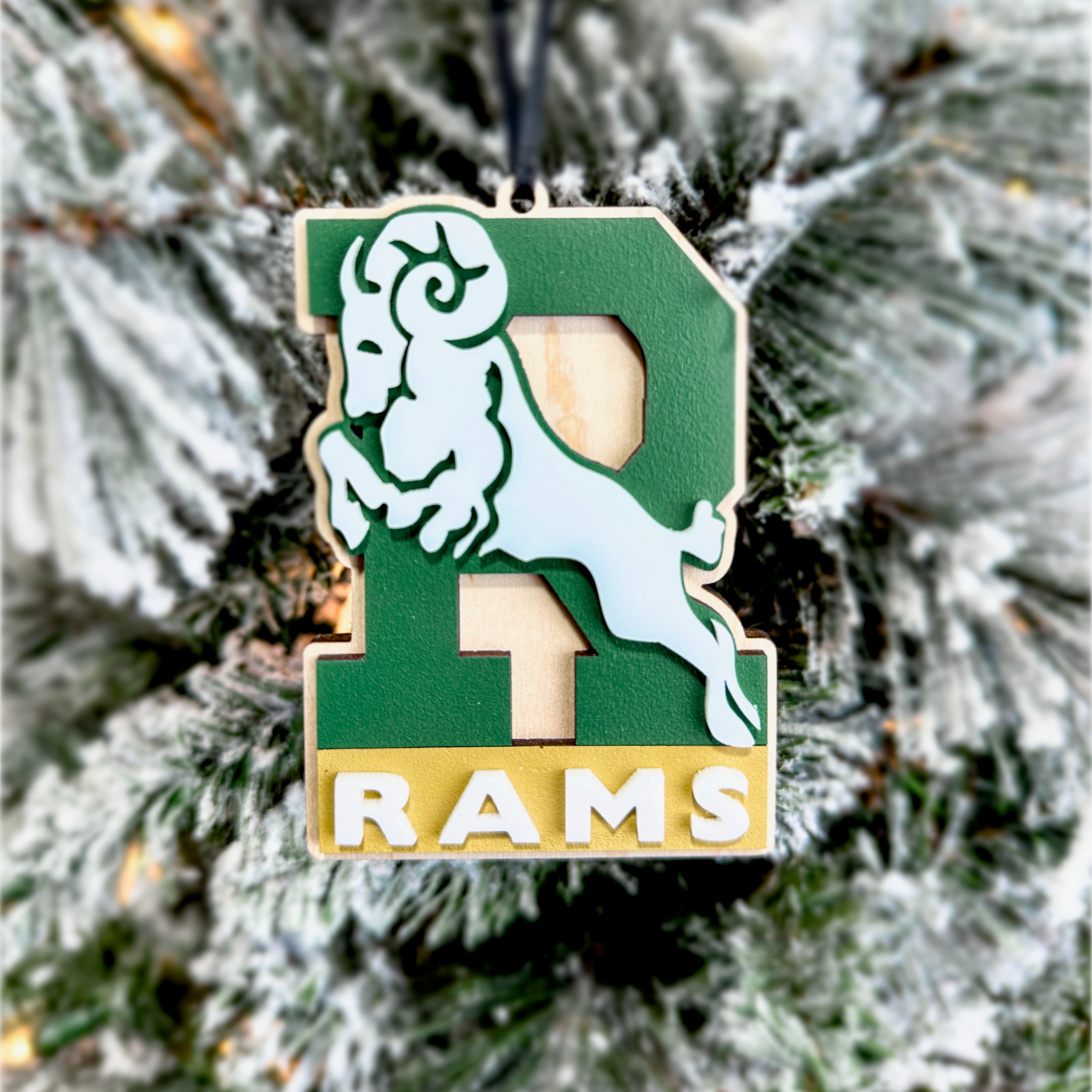 University of Regina Rams | 3D Wood and Acrylic Ornament