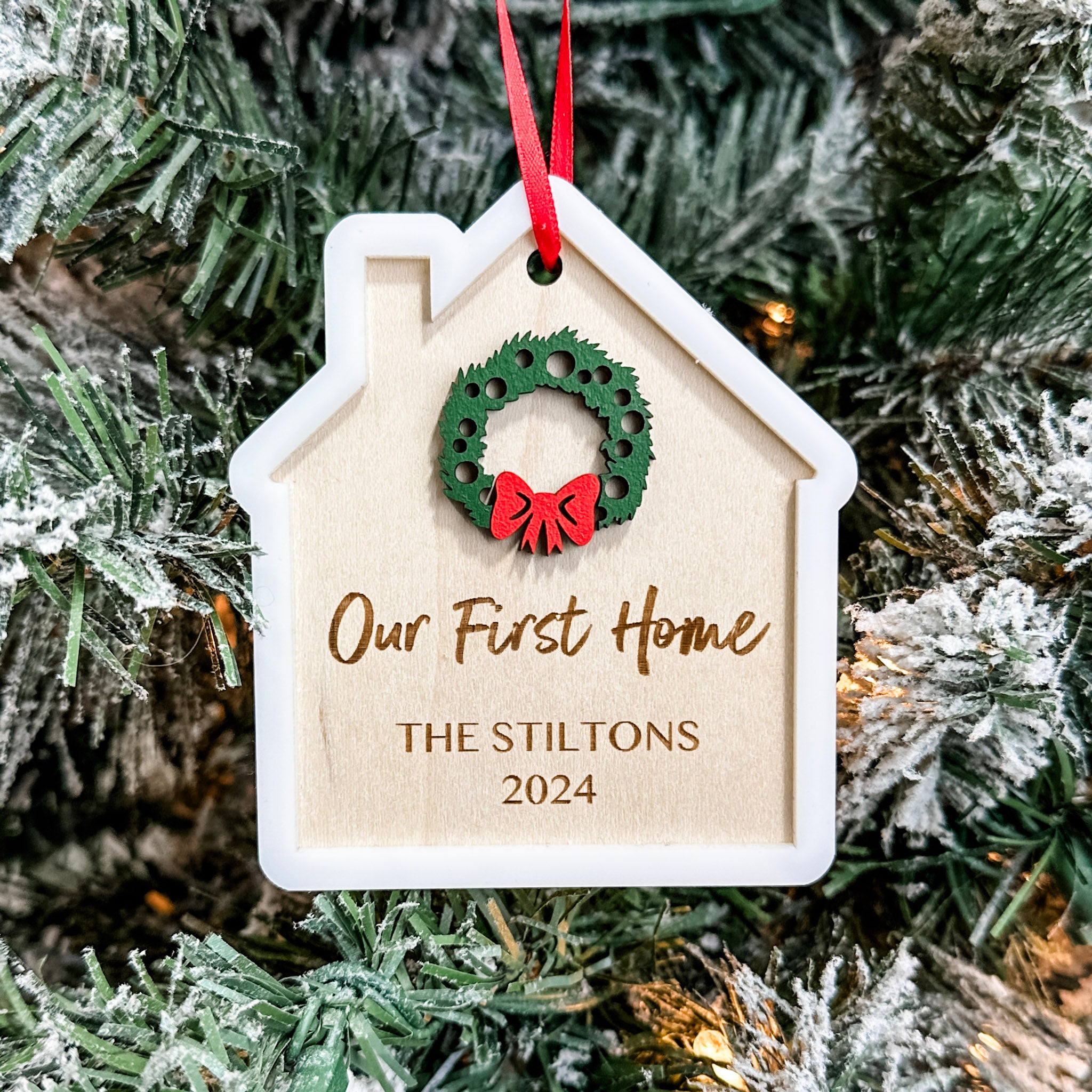 Personalized First Home | 3D Wood & Acrylic Ornament