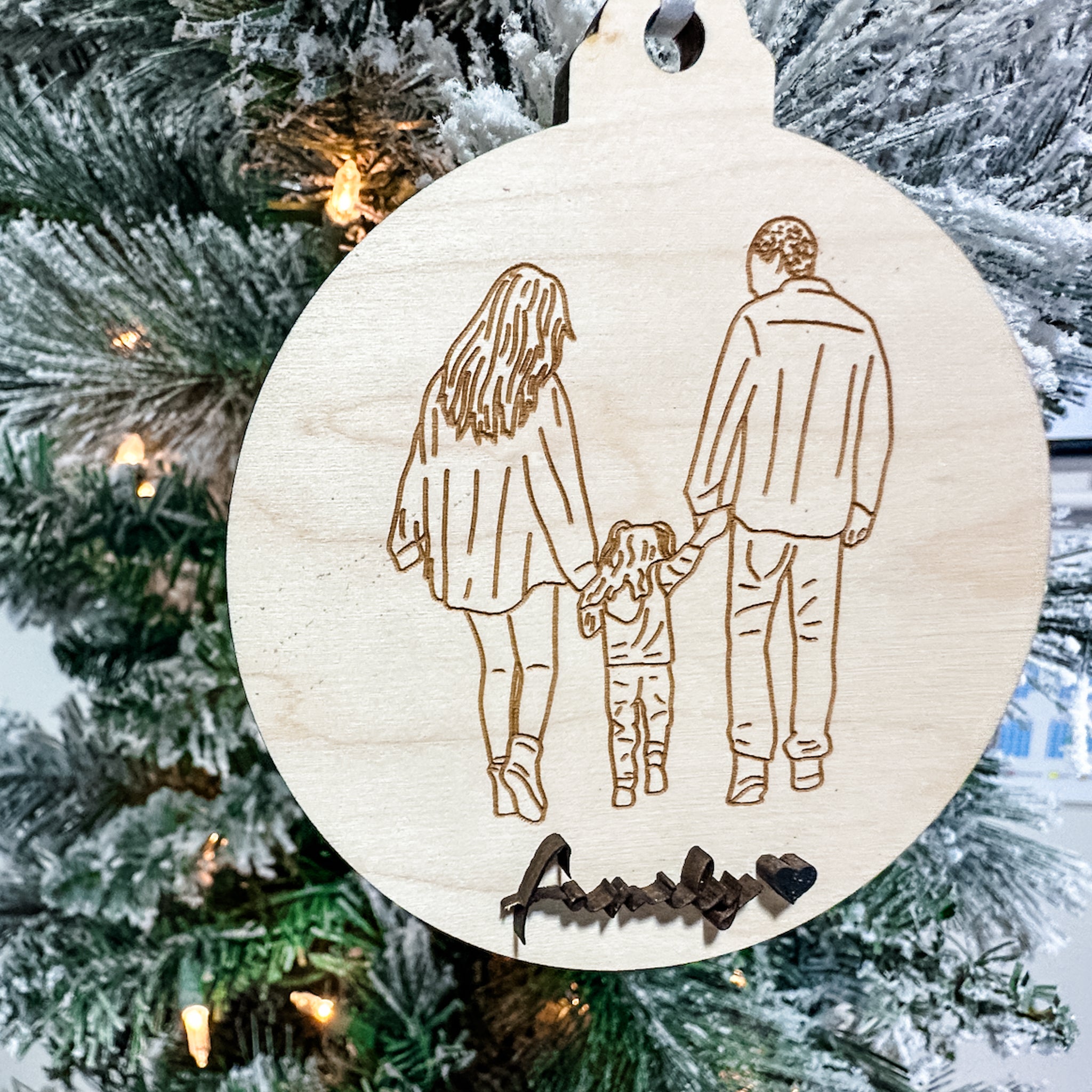 Engraved Line Art from Photo Ornaments & Magnets