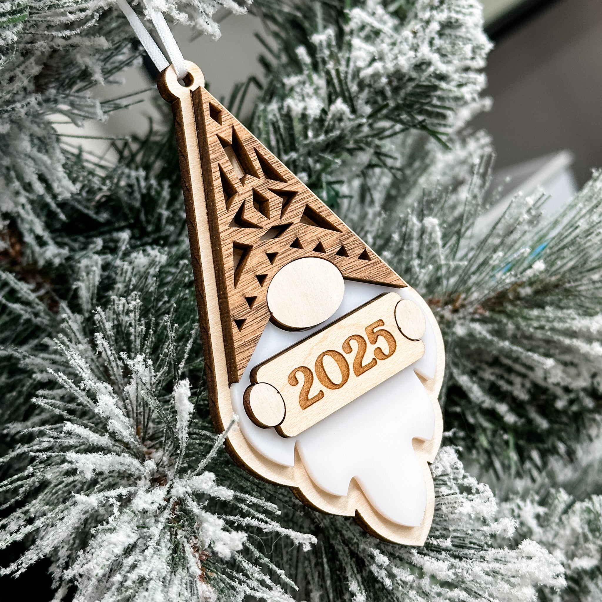 Boho Gnome • 3D Wood & Acrylic Ornament