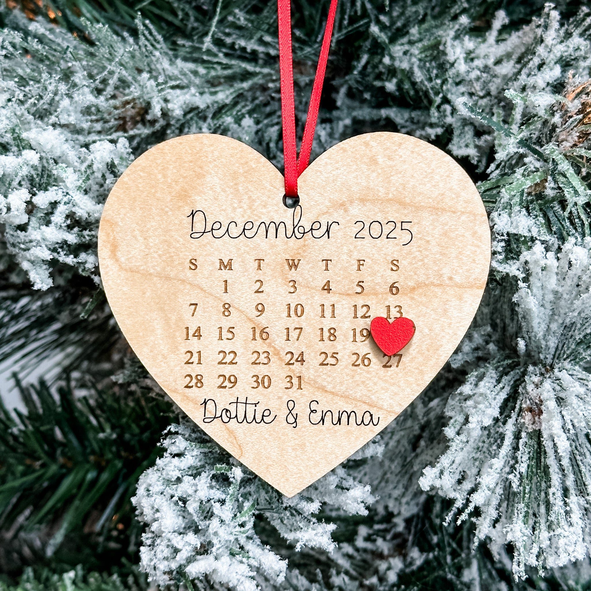 Marked Calendar Ornament