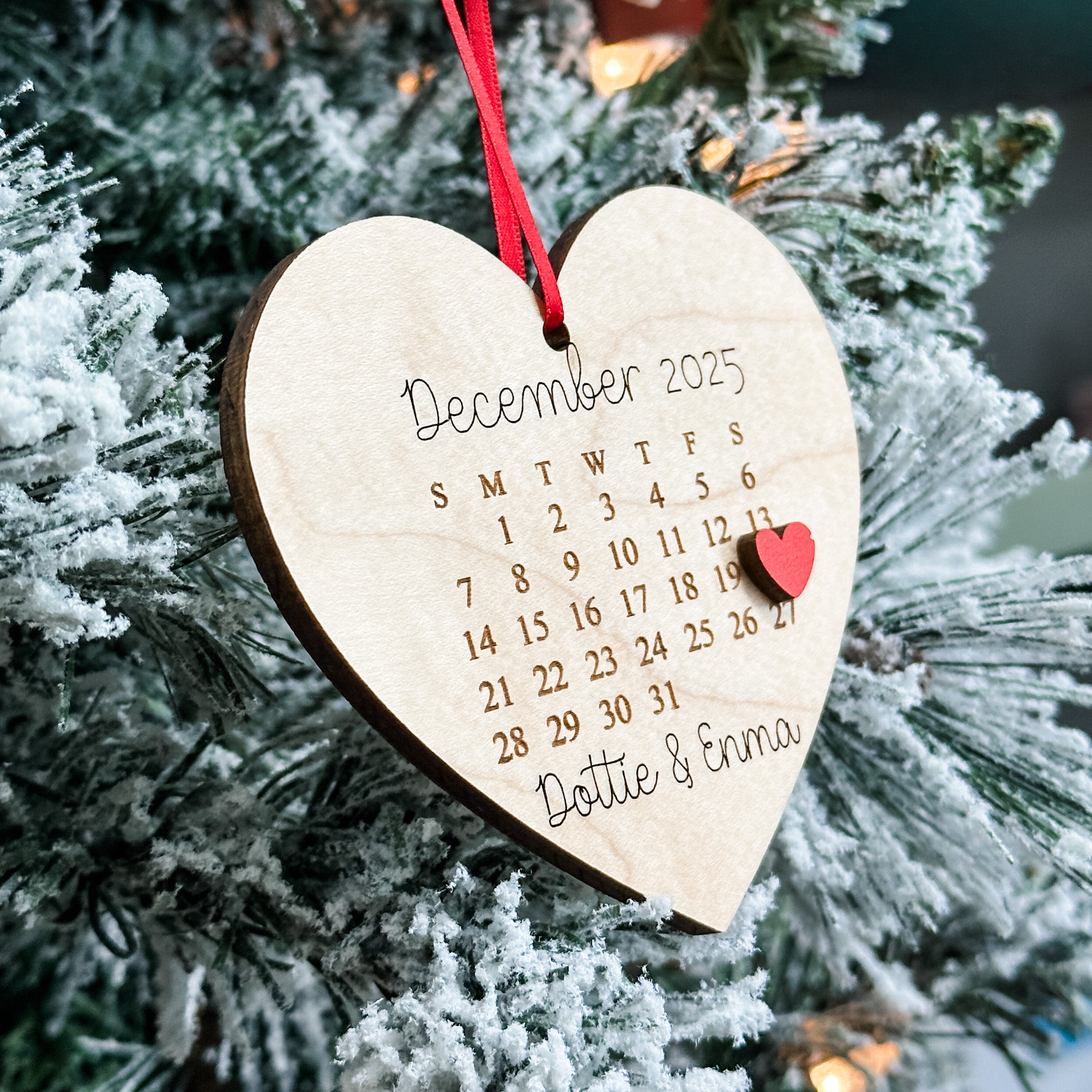 Marked Calendar Ornament