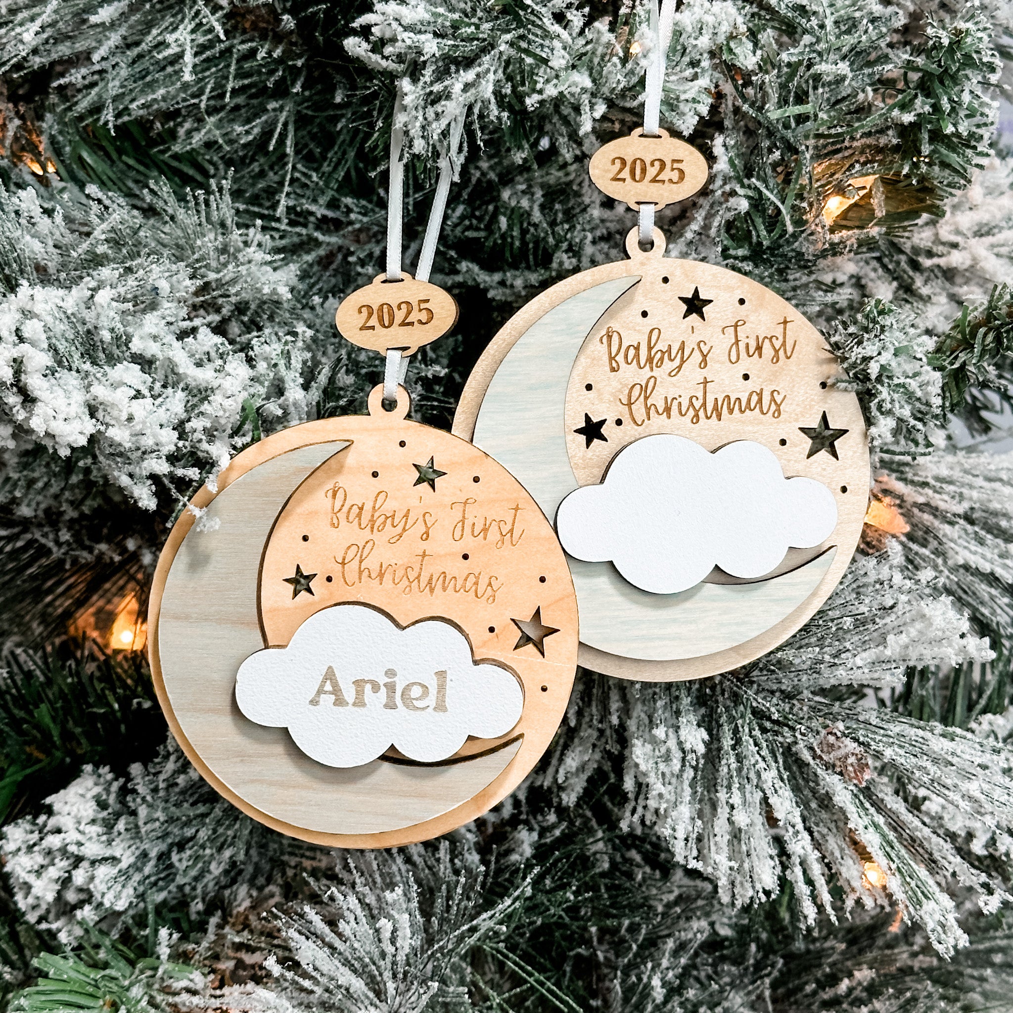 Baby's First Christmas • 3D Wood Ornament • For Newborns
