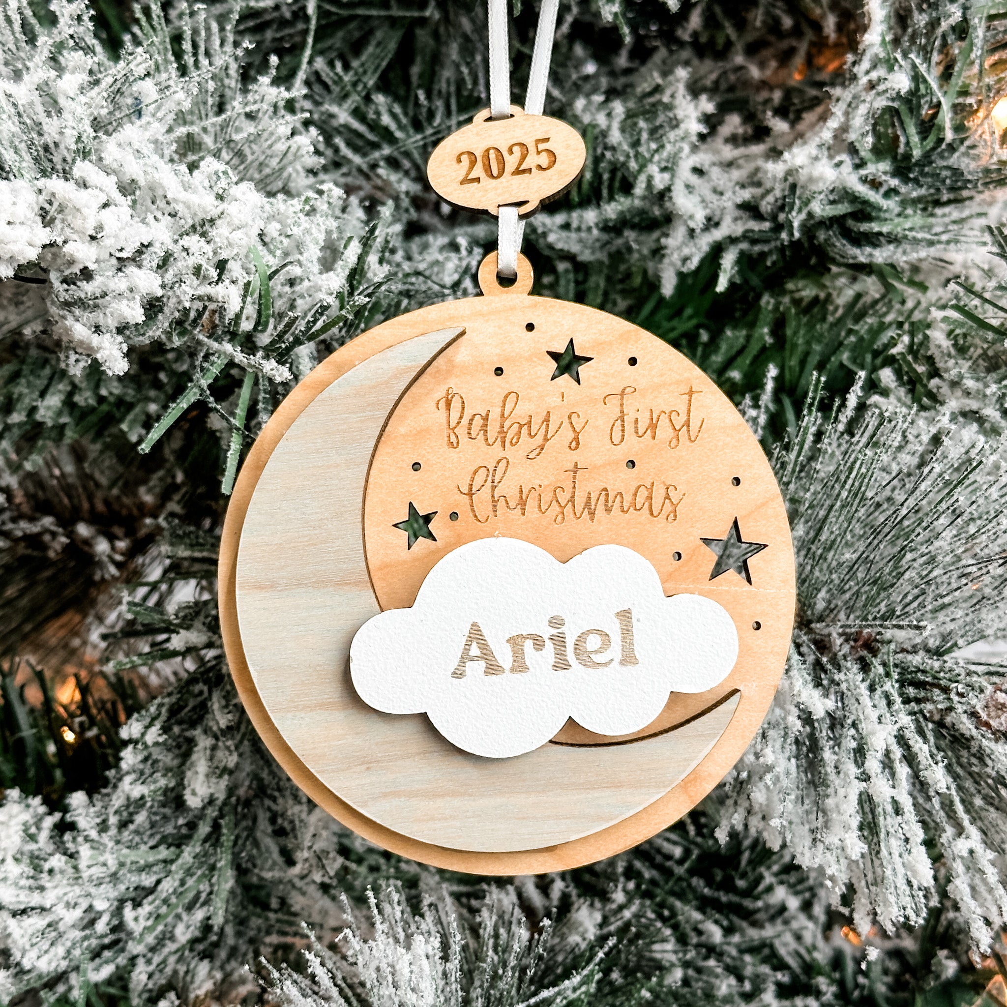 Baby's First Christmas • 3D Wood Ornament • For Newborns
