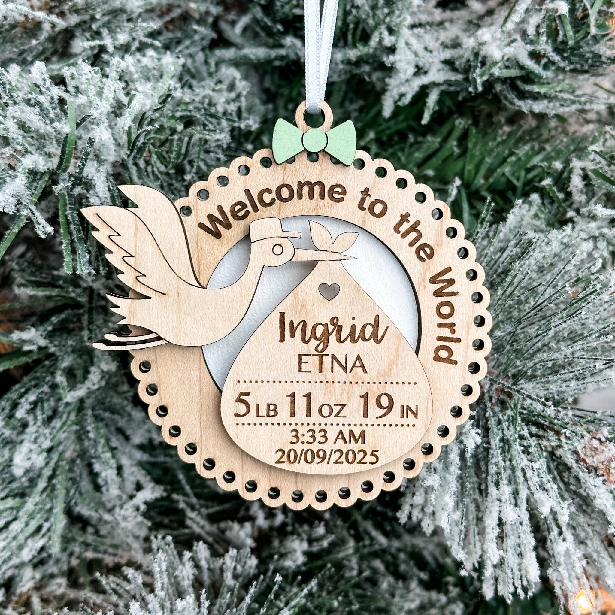 Baby Birth Stats Collection • Wood Ornament, Magnet, or Mini Sign • For Newborns