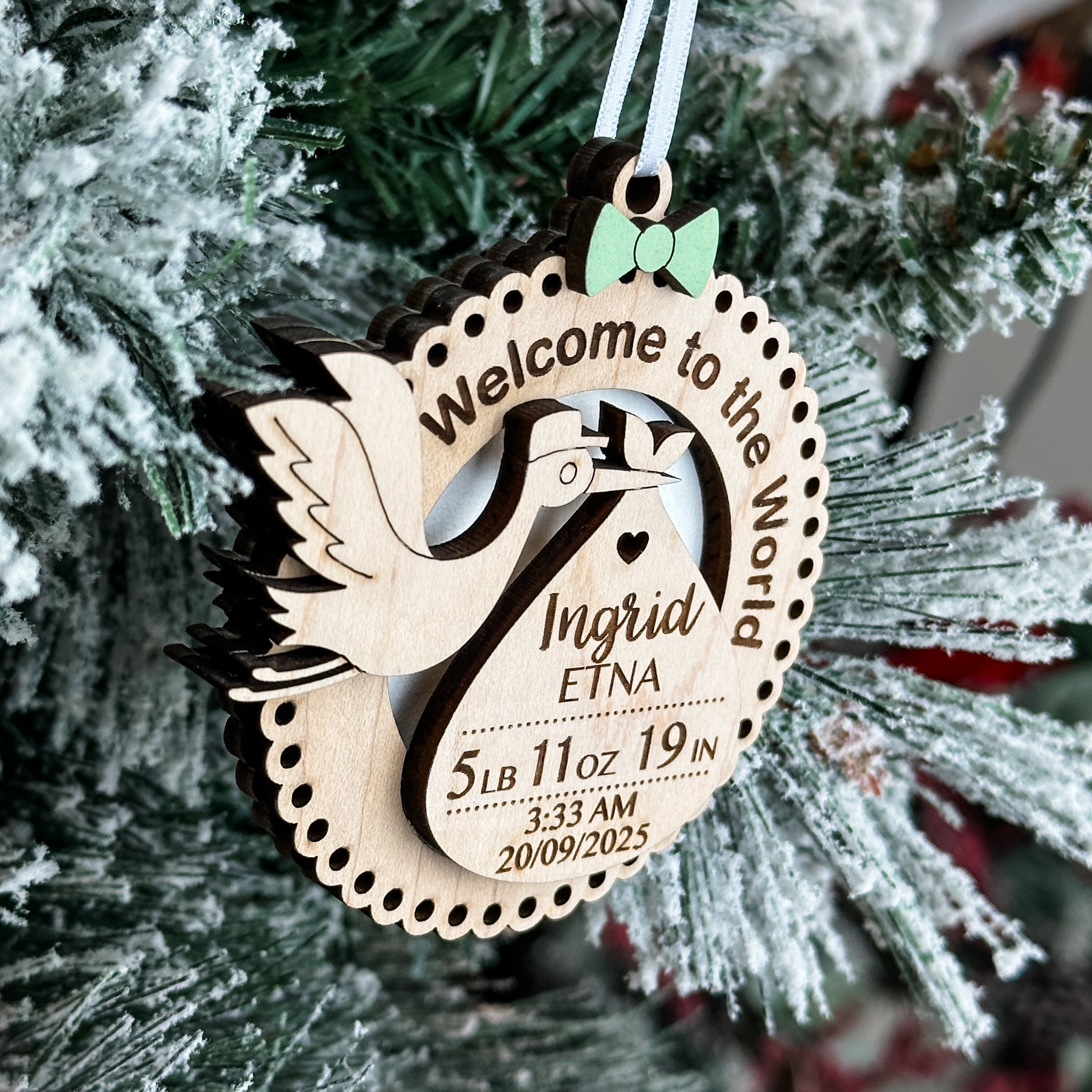 Baby Birth Stats Collection • Wood Ornament, Magnet, or Mini Sign • For Newborns