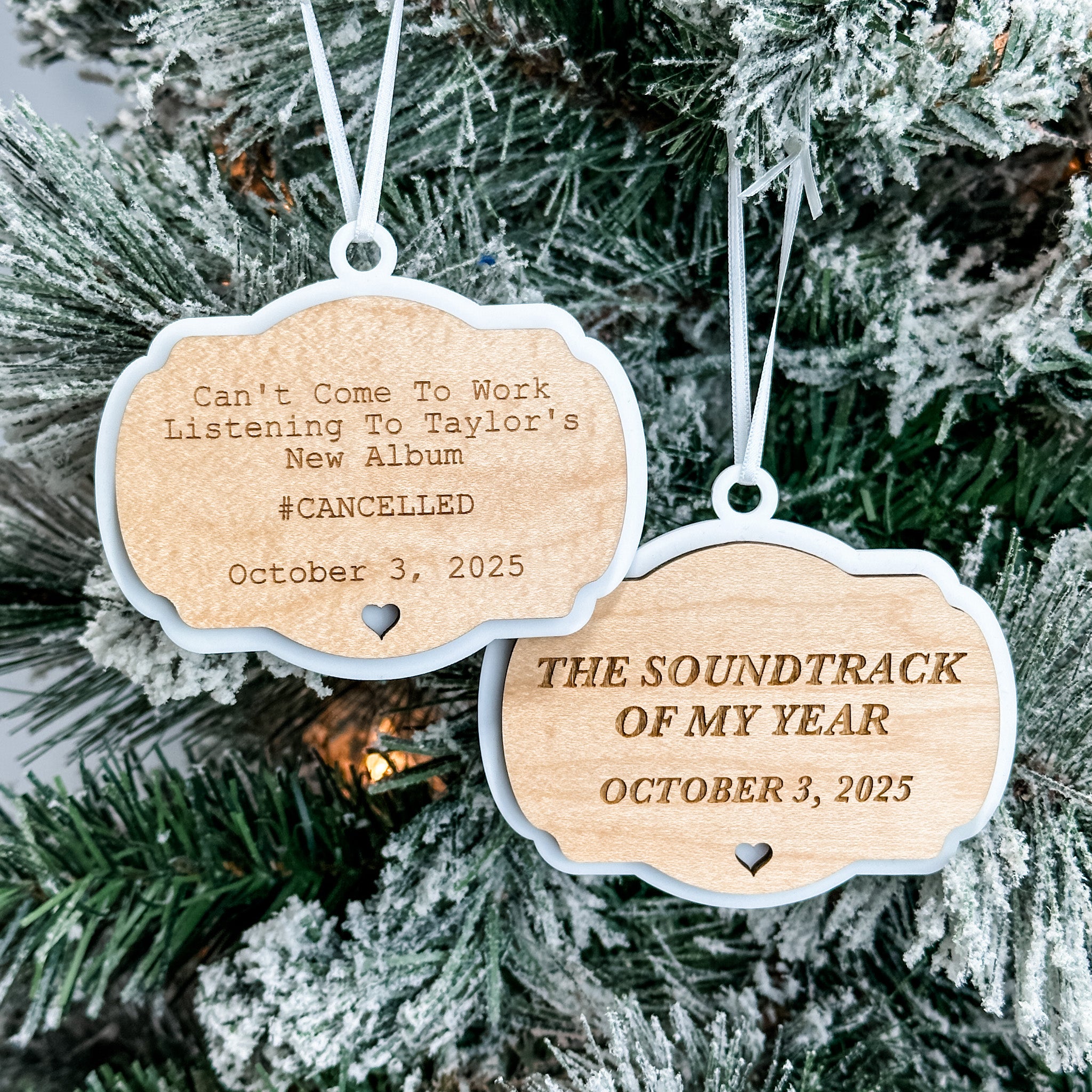 Taylor Swift Showgirl Inspired • Engraved Wooden Ornament • For Fans and Collectors