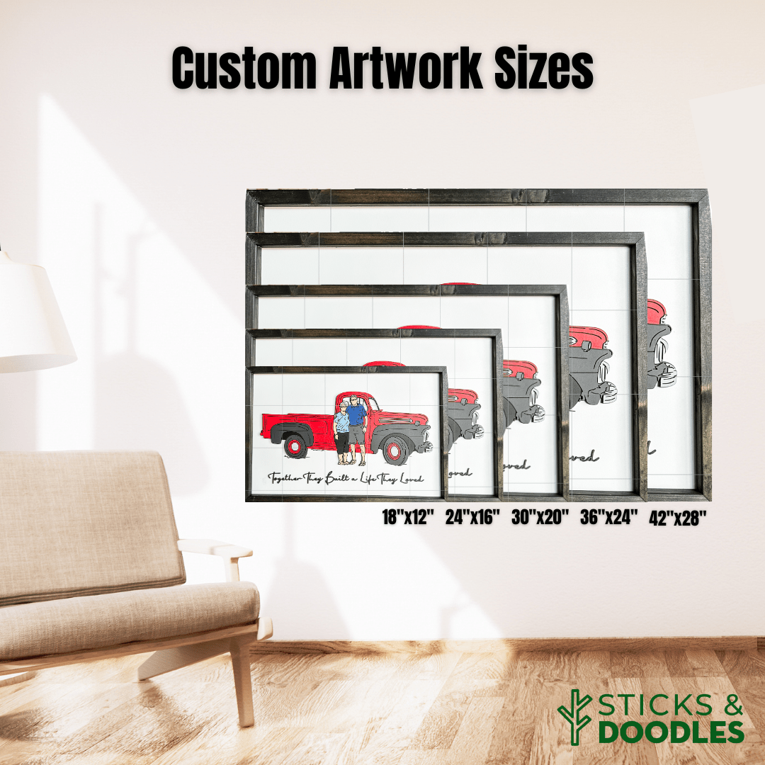 Sticks & Doodles' Signature Custom Wooden Artwork - Planes, Farm Equipment, & Automobiles - Sticks & Doodles