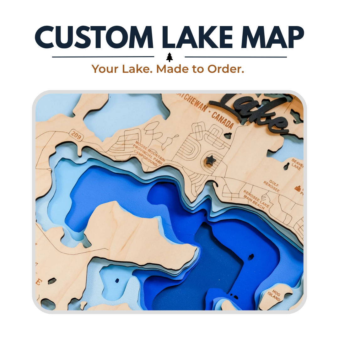 Custom 3D Wood Lake Map