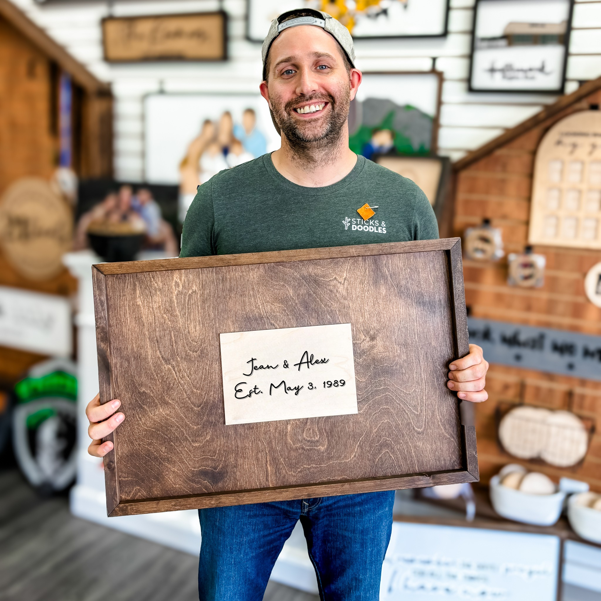 The Matted Framed Wooden Guestbook