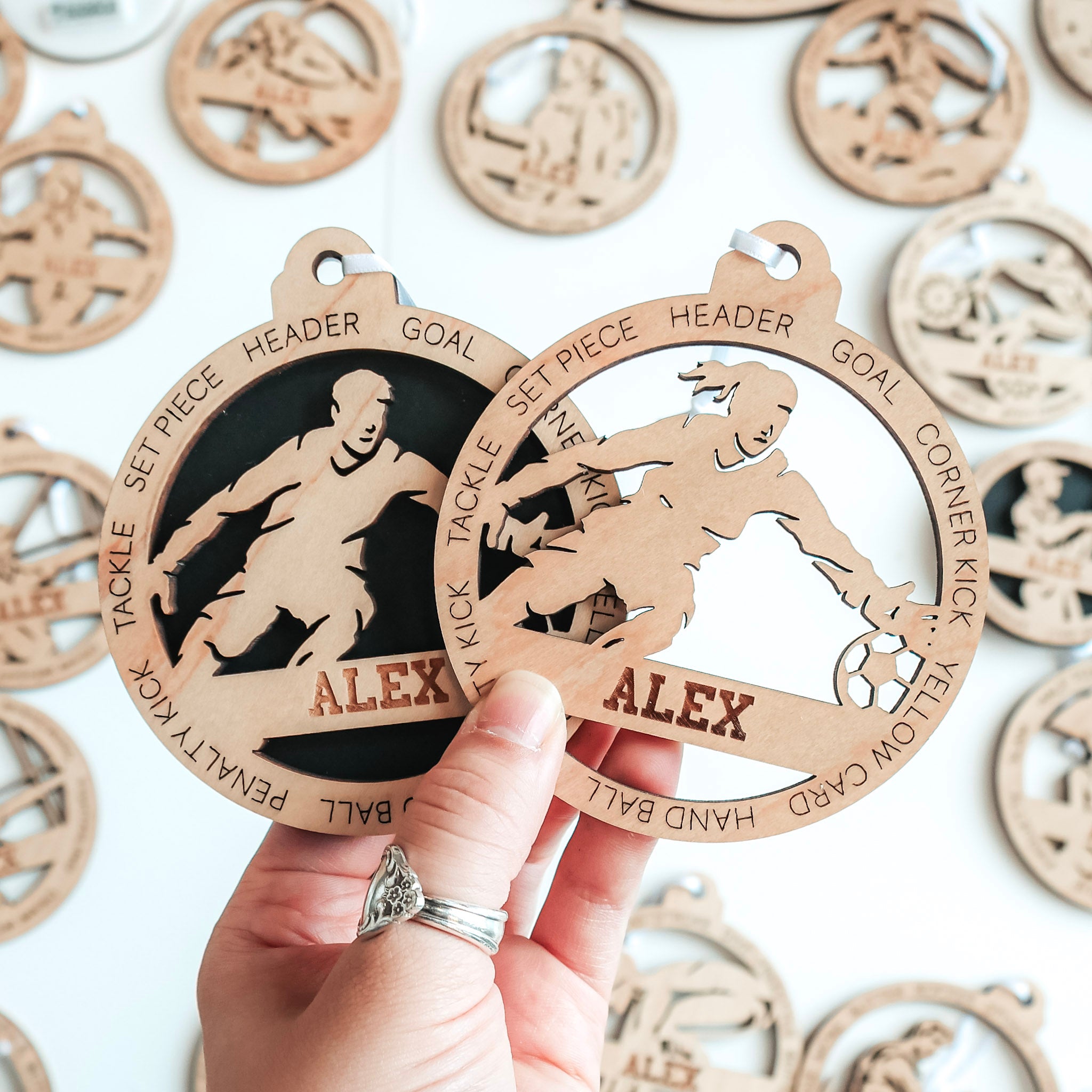Personalized Soccer Collection • Ornament, Magnet, Medal, or Mini Sign