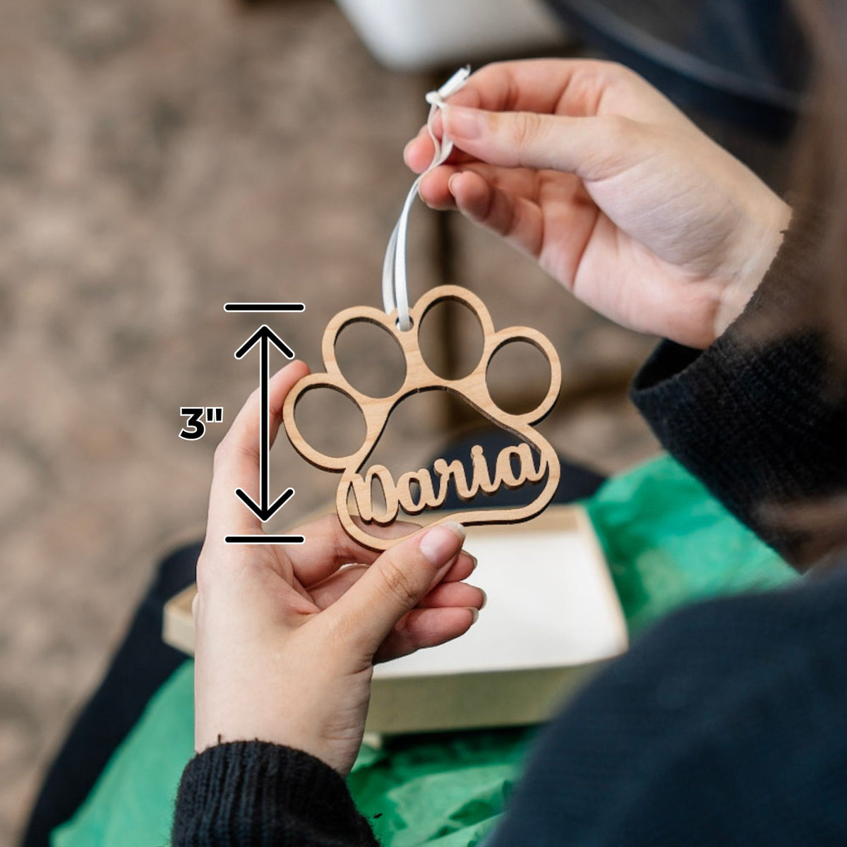 Personalized Pet Paw Print Ornament