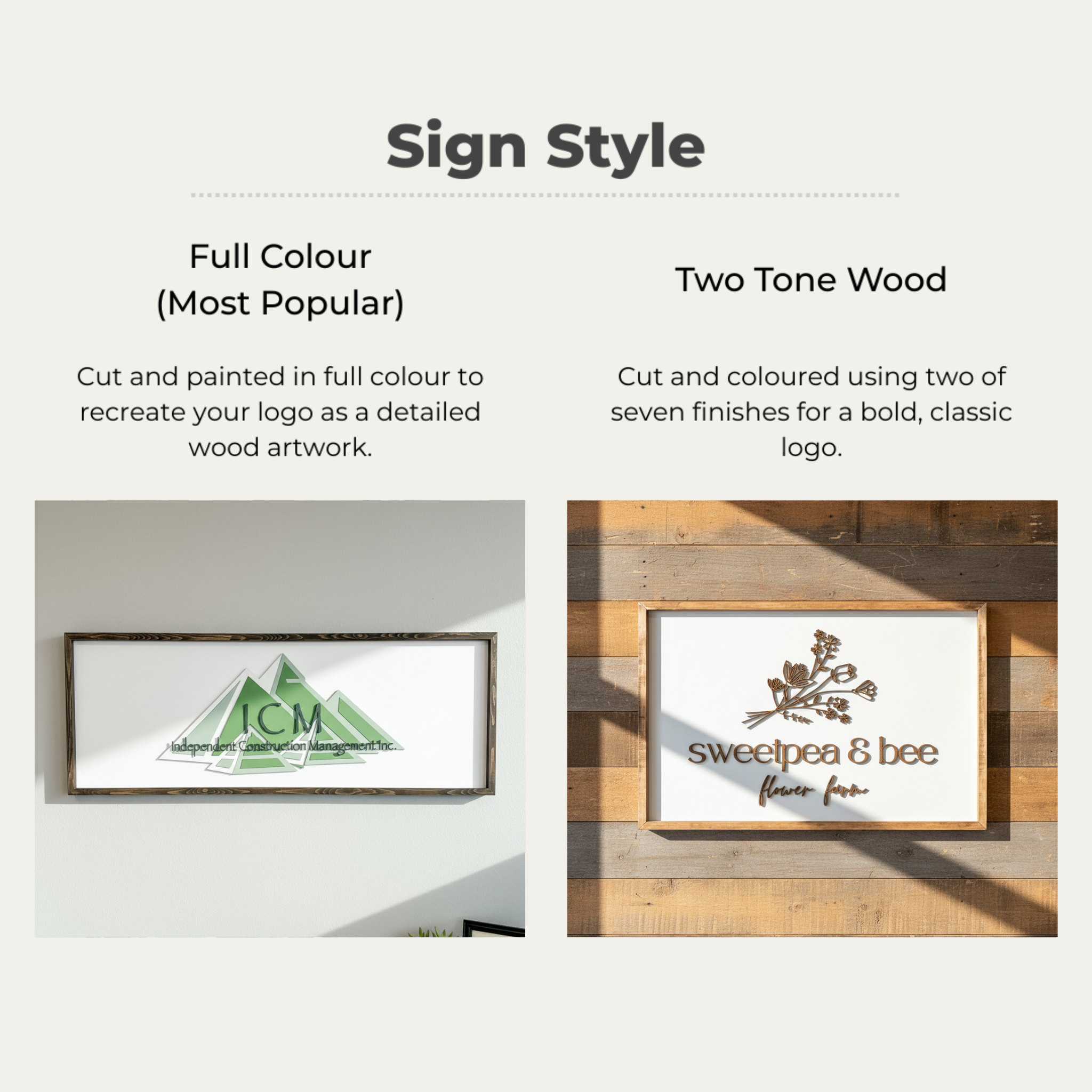 Custom Framed Logo Wood Sign