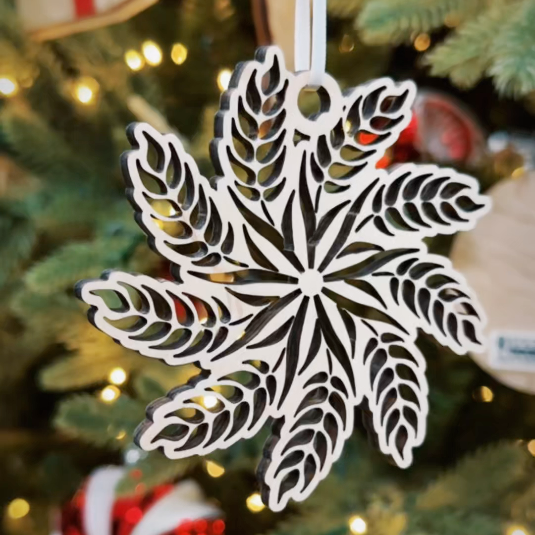 Wheat Snowflake | 3D Wood Ornament ⭐️Danelle's Pick⭐️