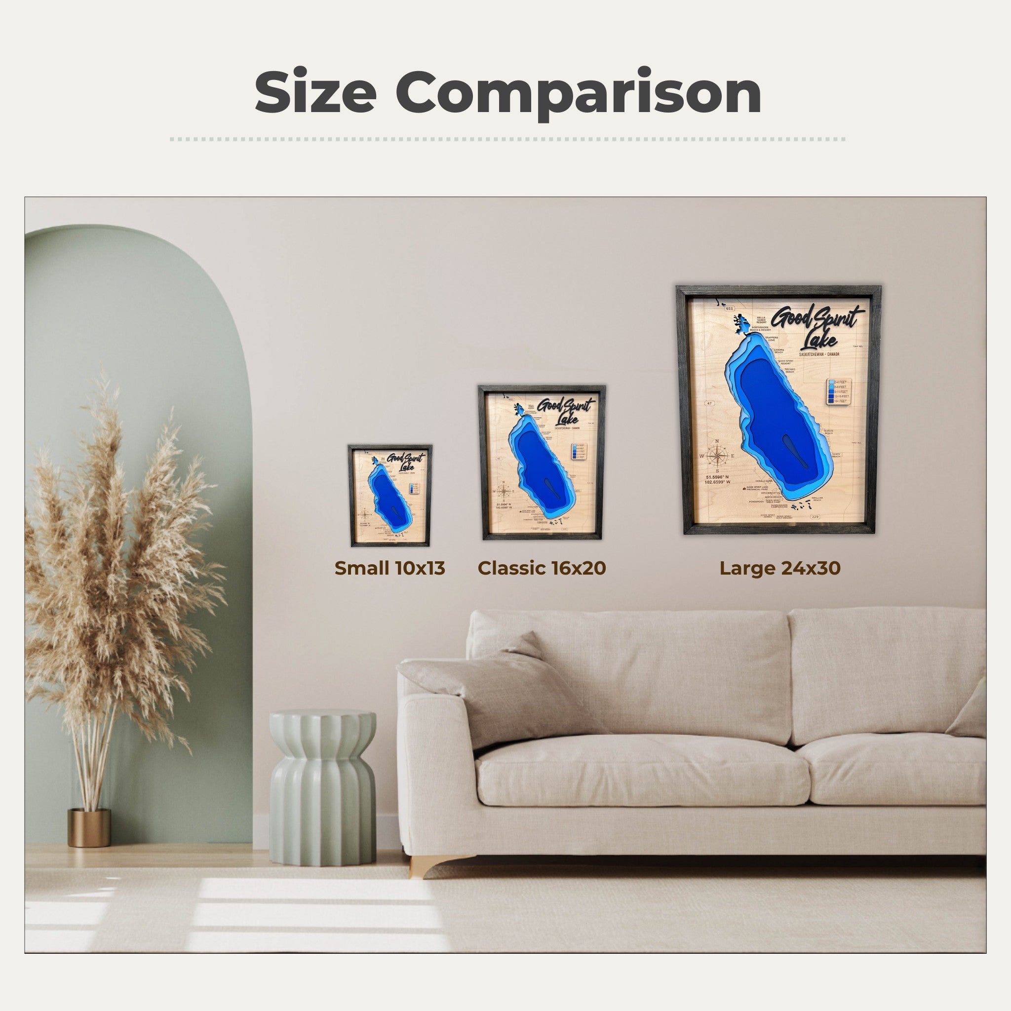 Good Spirit Lake 3D Wood Map