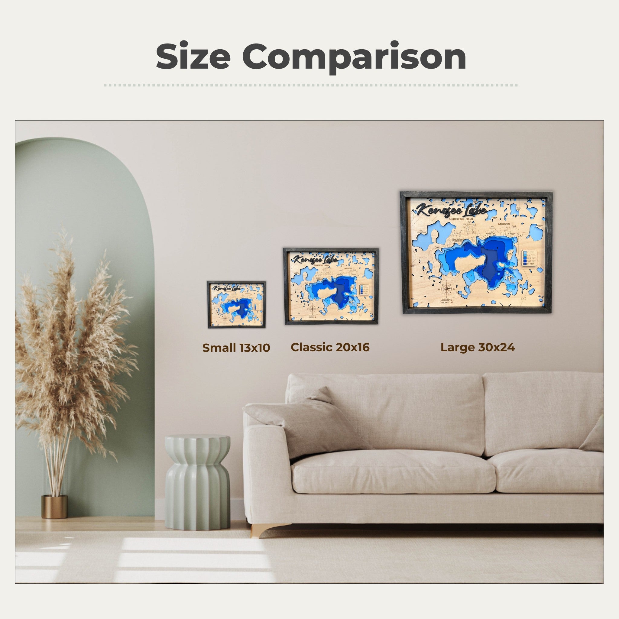 Kenosee Lake 3D Wood Map