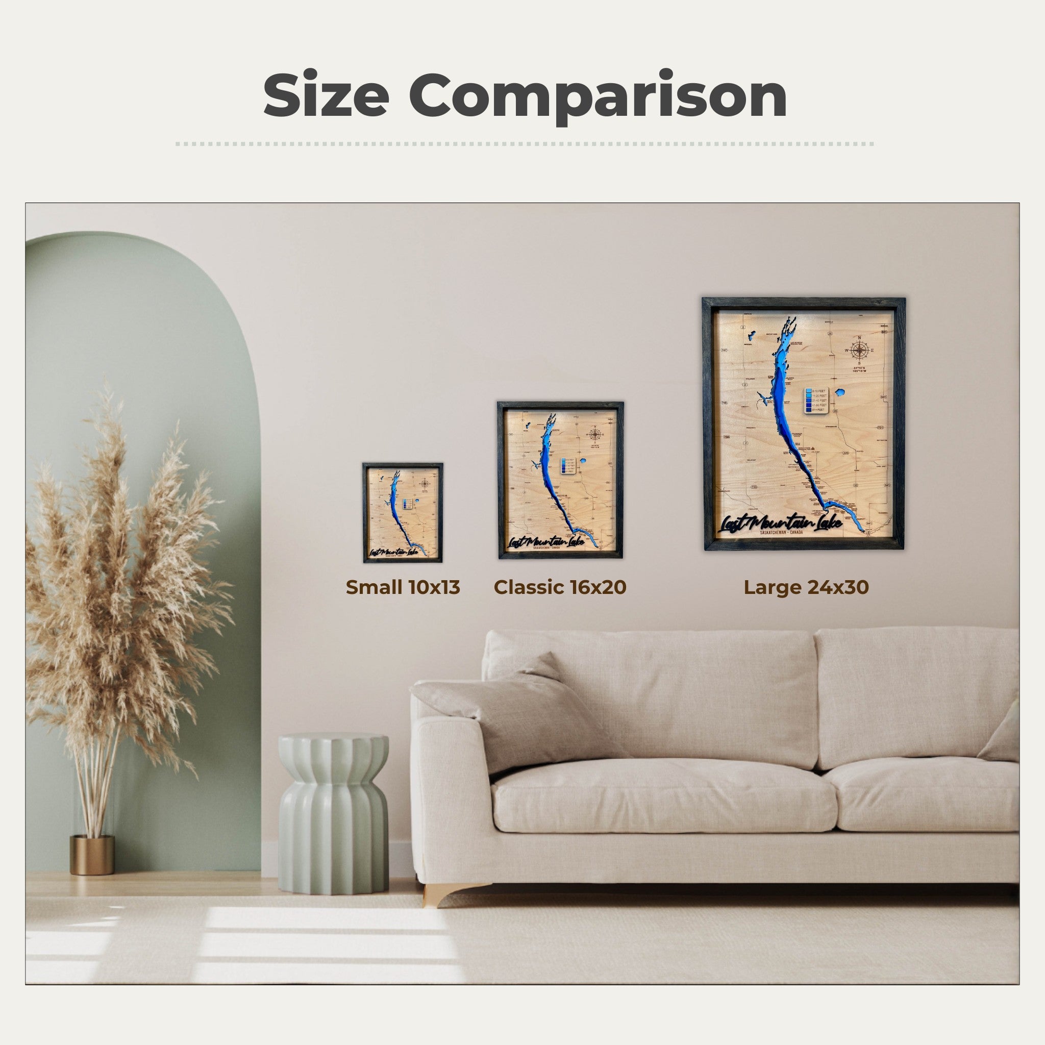 Last Mountain Lake 3D Wood Map