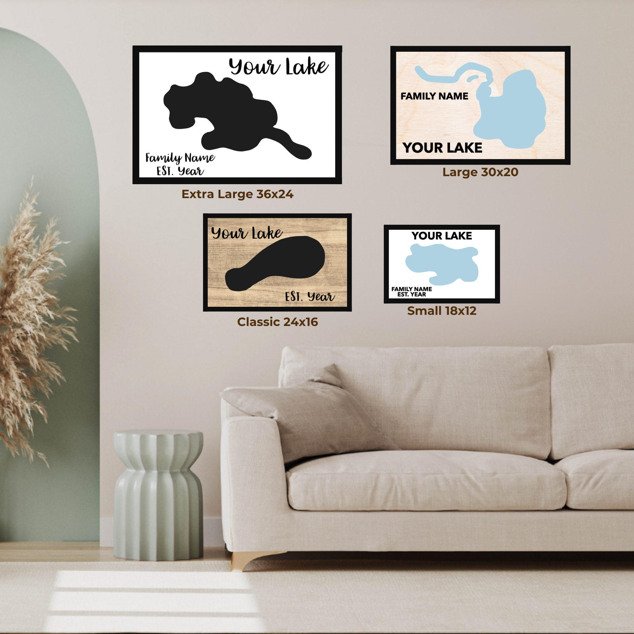 Custom Silhouette Lake Map