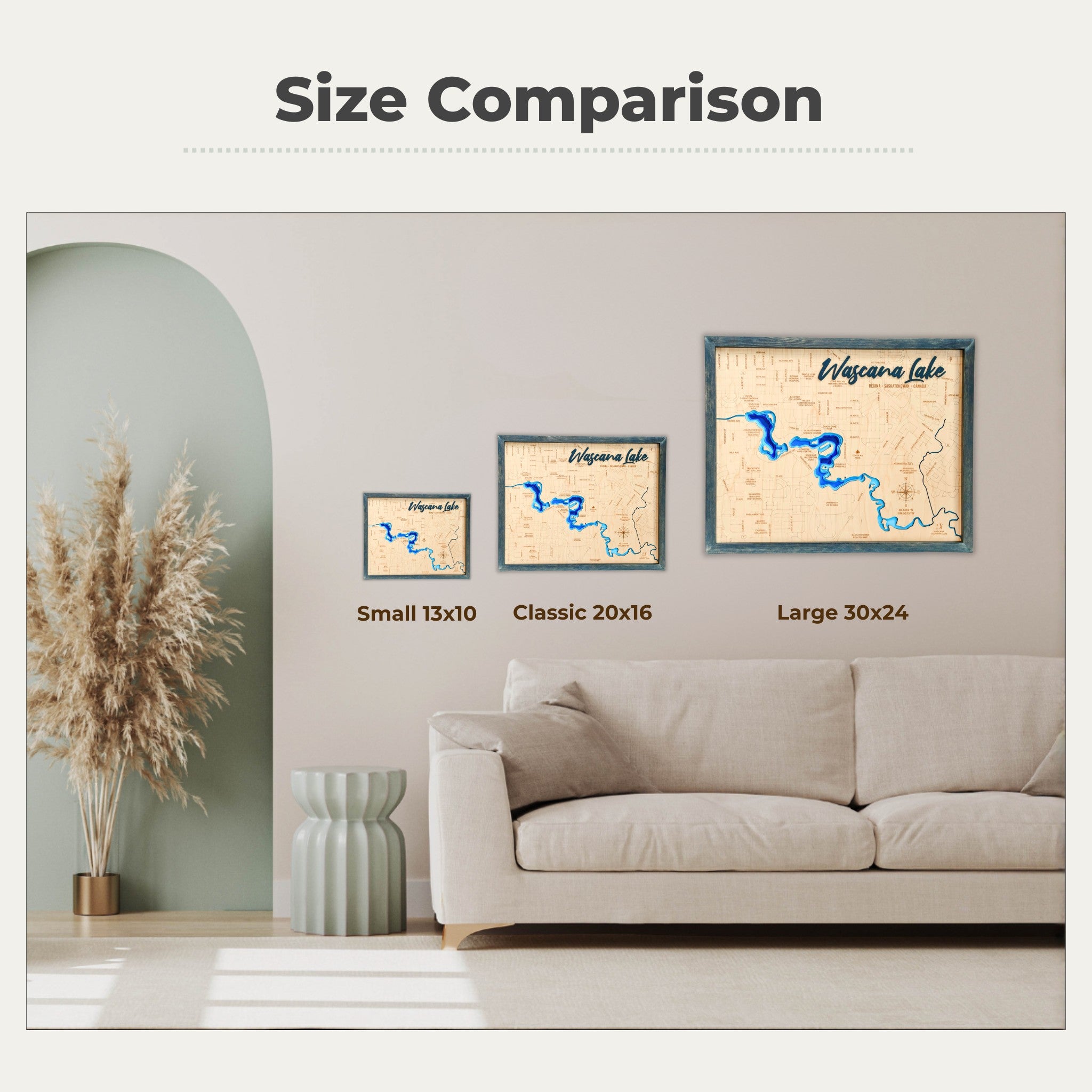Wascana Lake 3D Wood Map