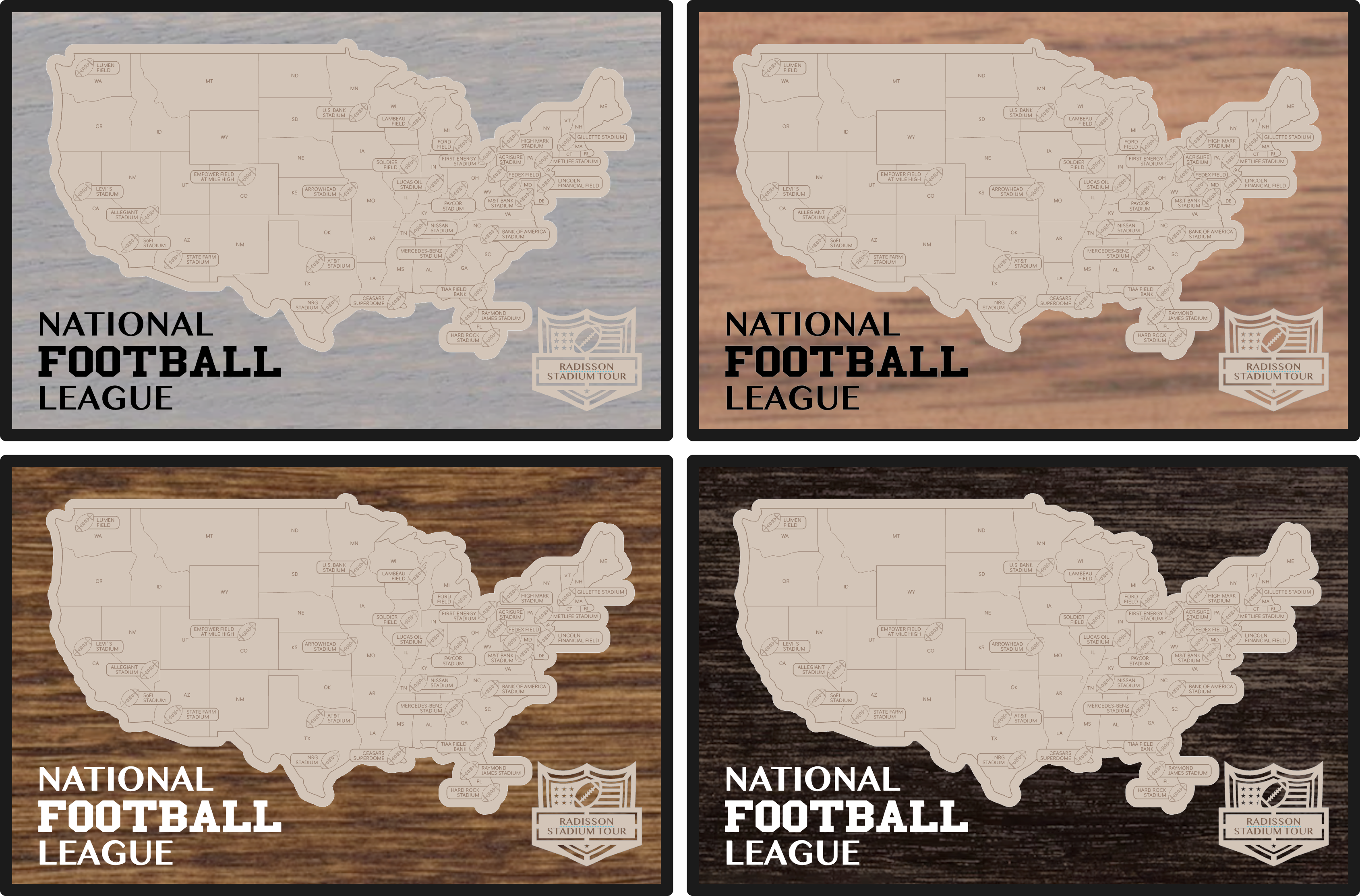 Sport Stadium Fillable Travel Maps | 3D Wood Sign (Choose from 5 Sports!)