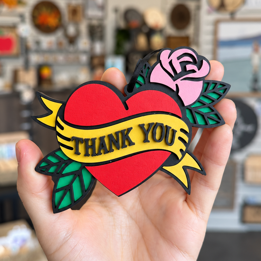 Inked Heart Tattoo Ornament