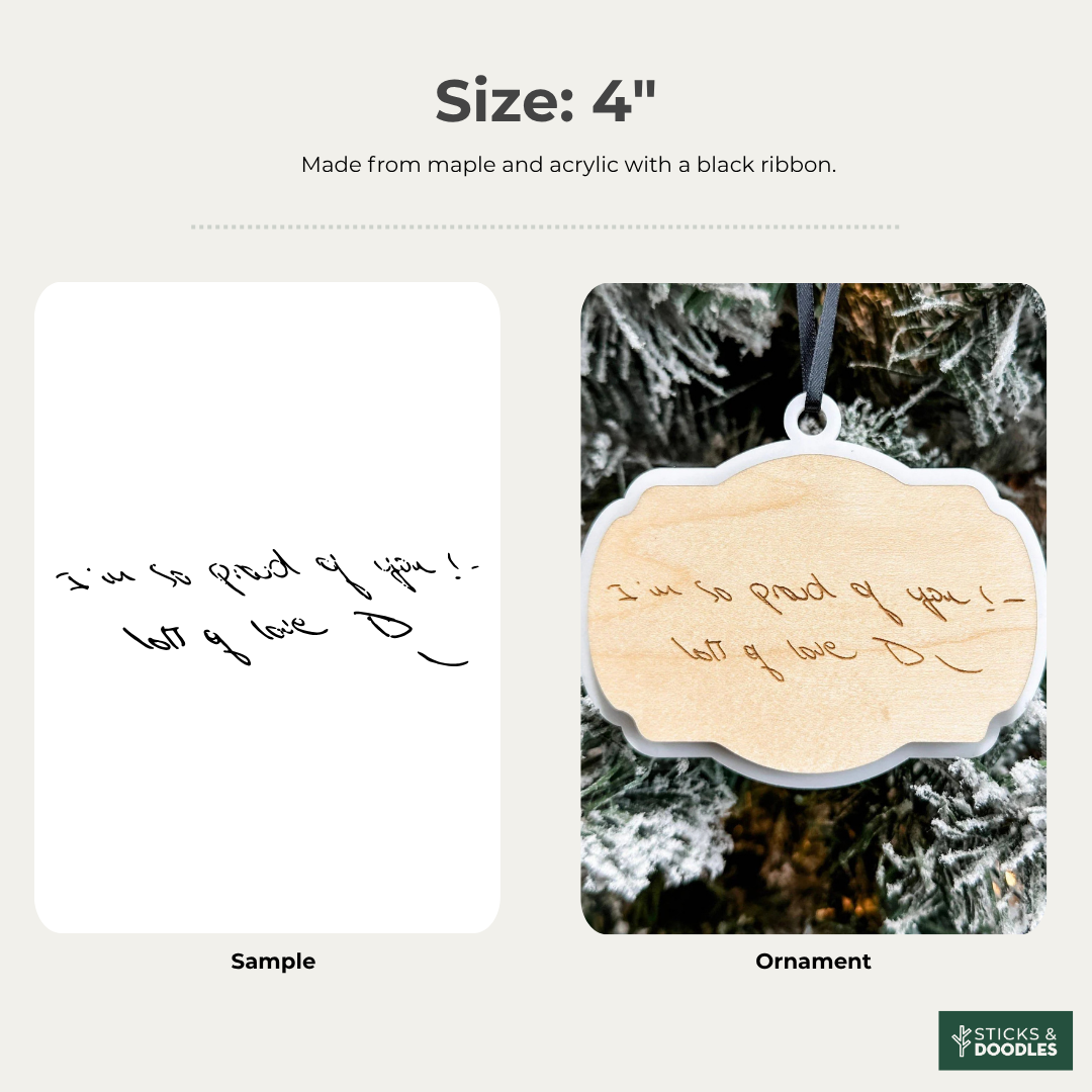 Personalized Memorial Handwriting Ornament