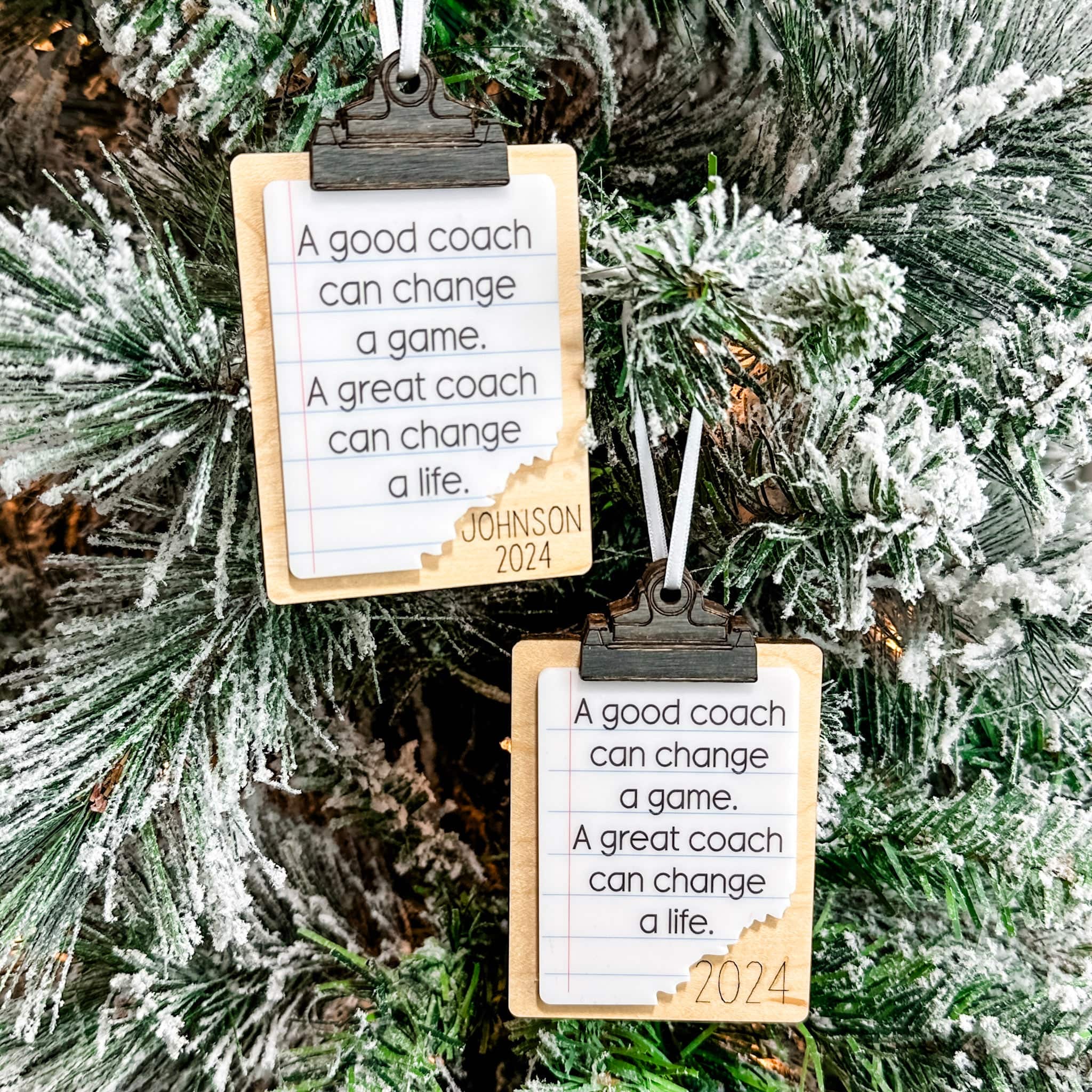 A Good Coach Can Change a Life | 3D Wood & Acrylic Ornament