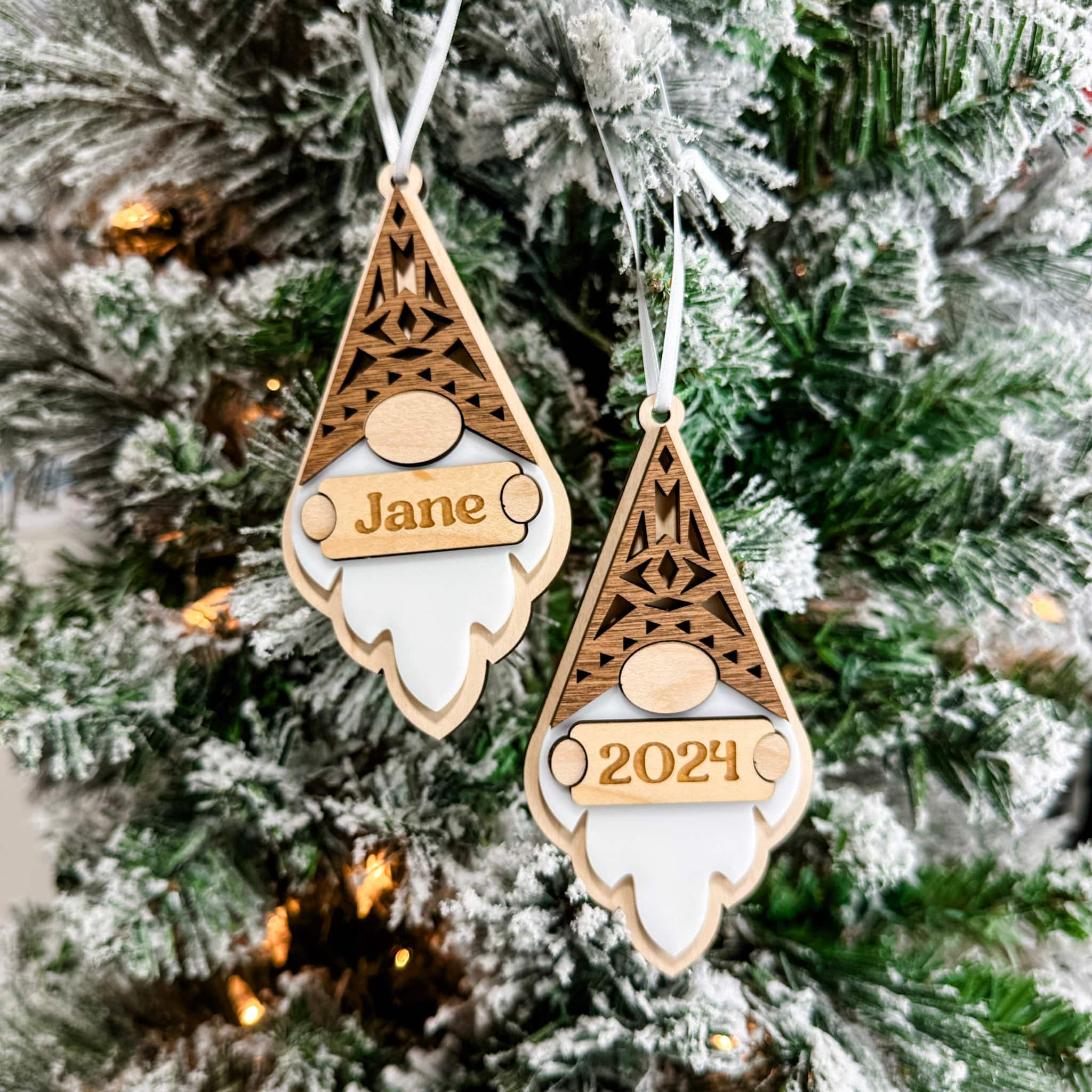 Boho Gnome • 3D Wood & Acrylic Ornament