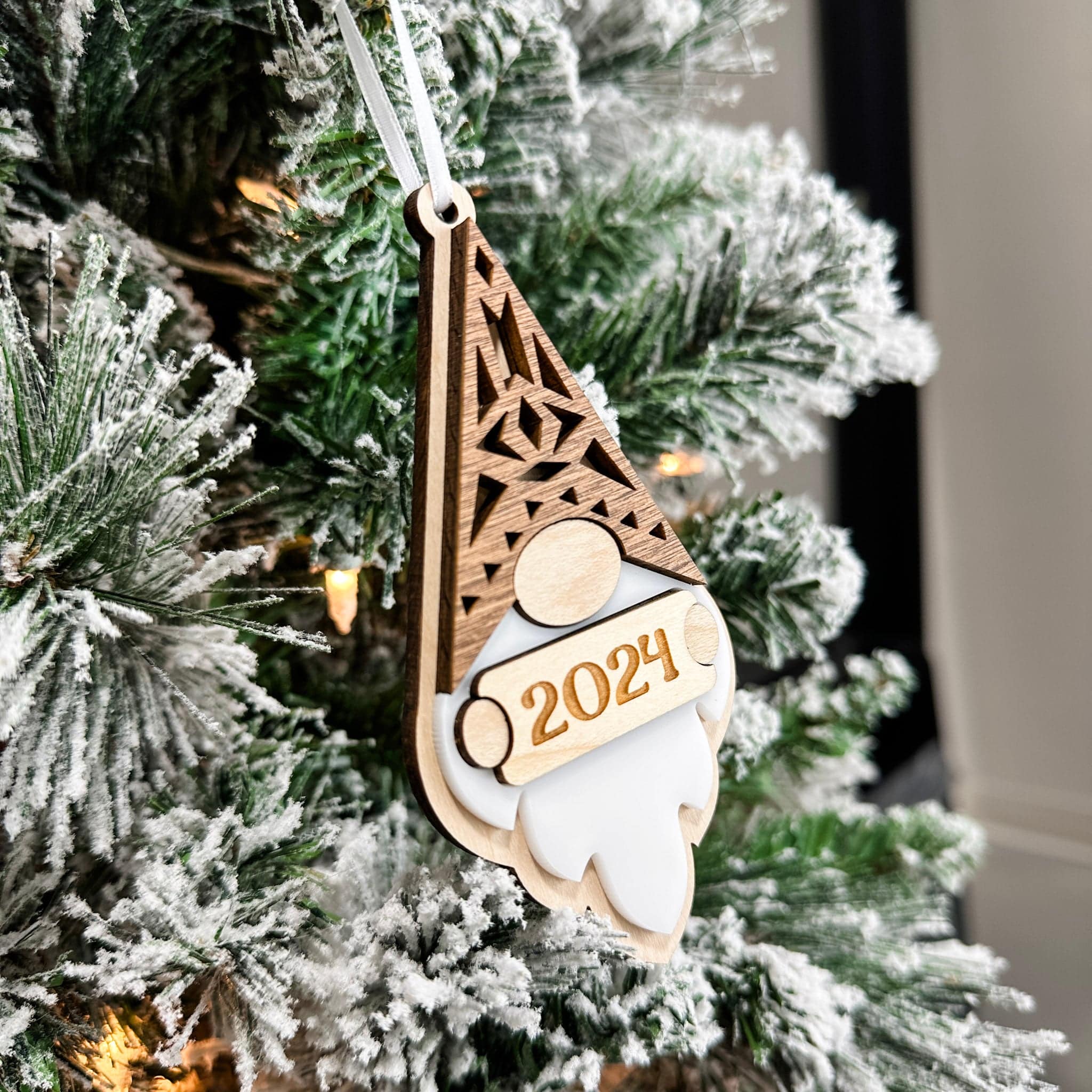 Boho Gnome • 3D Wood & Acrylic Ornament