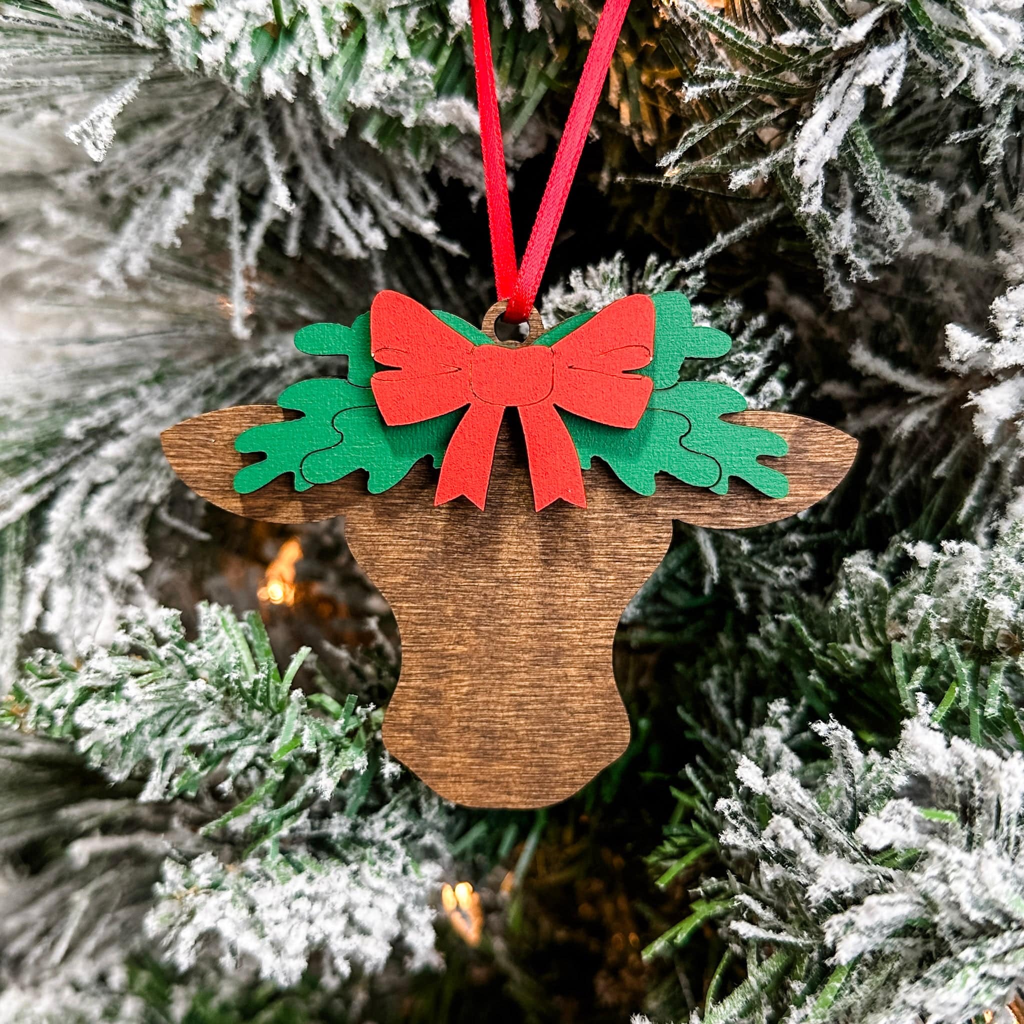 Christmas Cow • 3D Wood Ornament