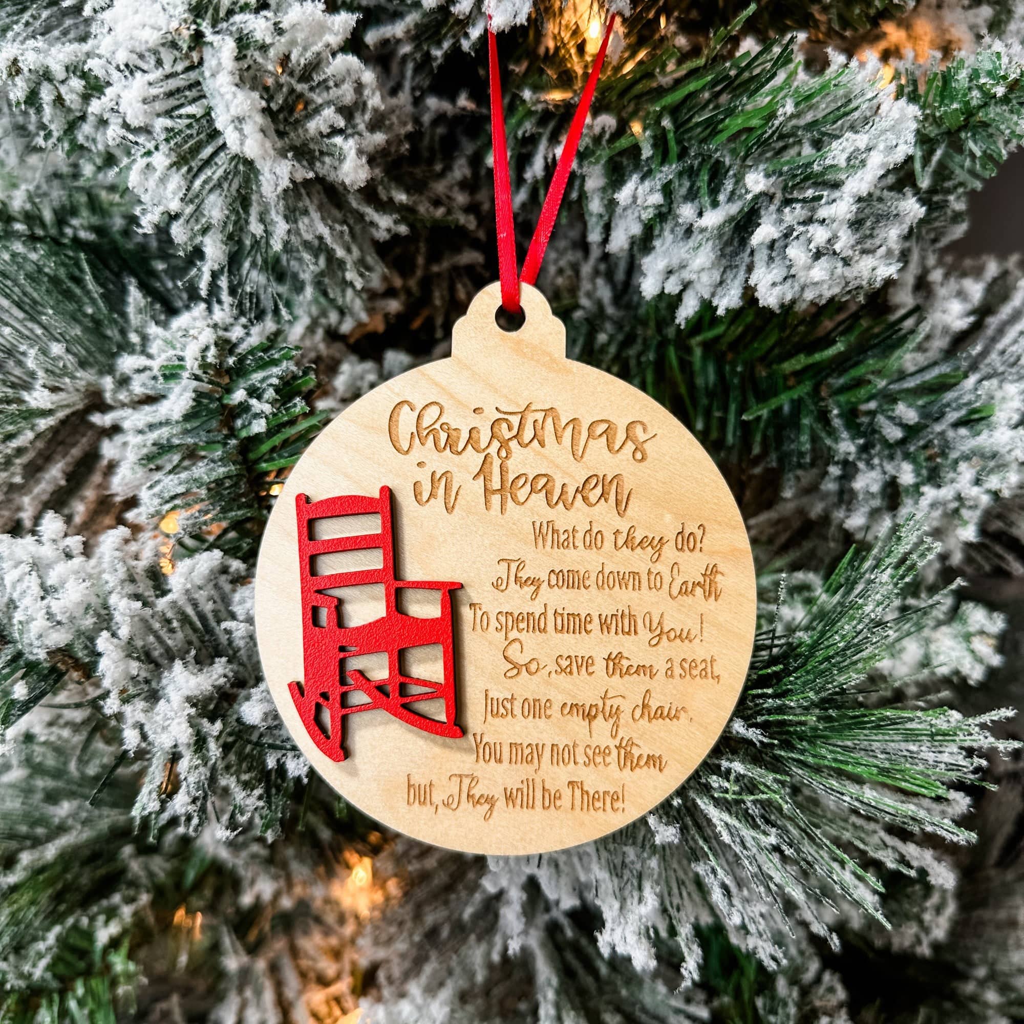 Christmas in Heaven • 3D Wood Ornament • For Grief & Loss