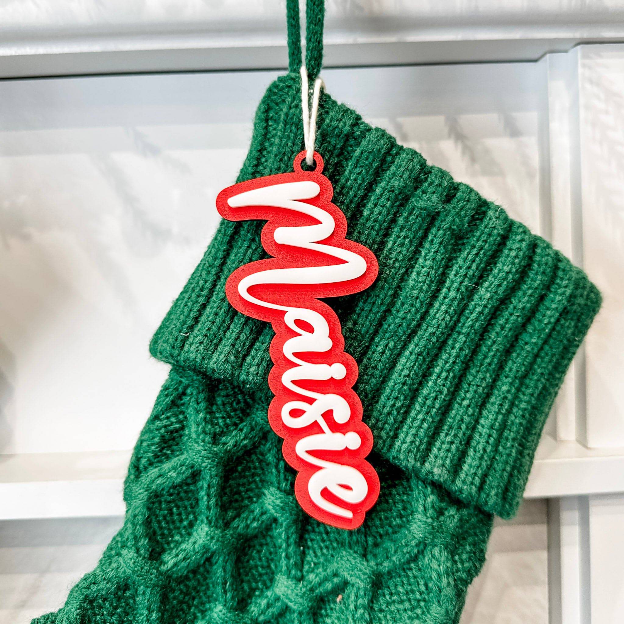 Classic Christmas • 3D Wood & Acrylic Stocking Tags