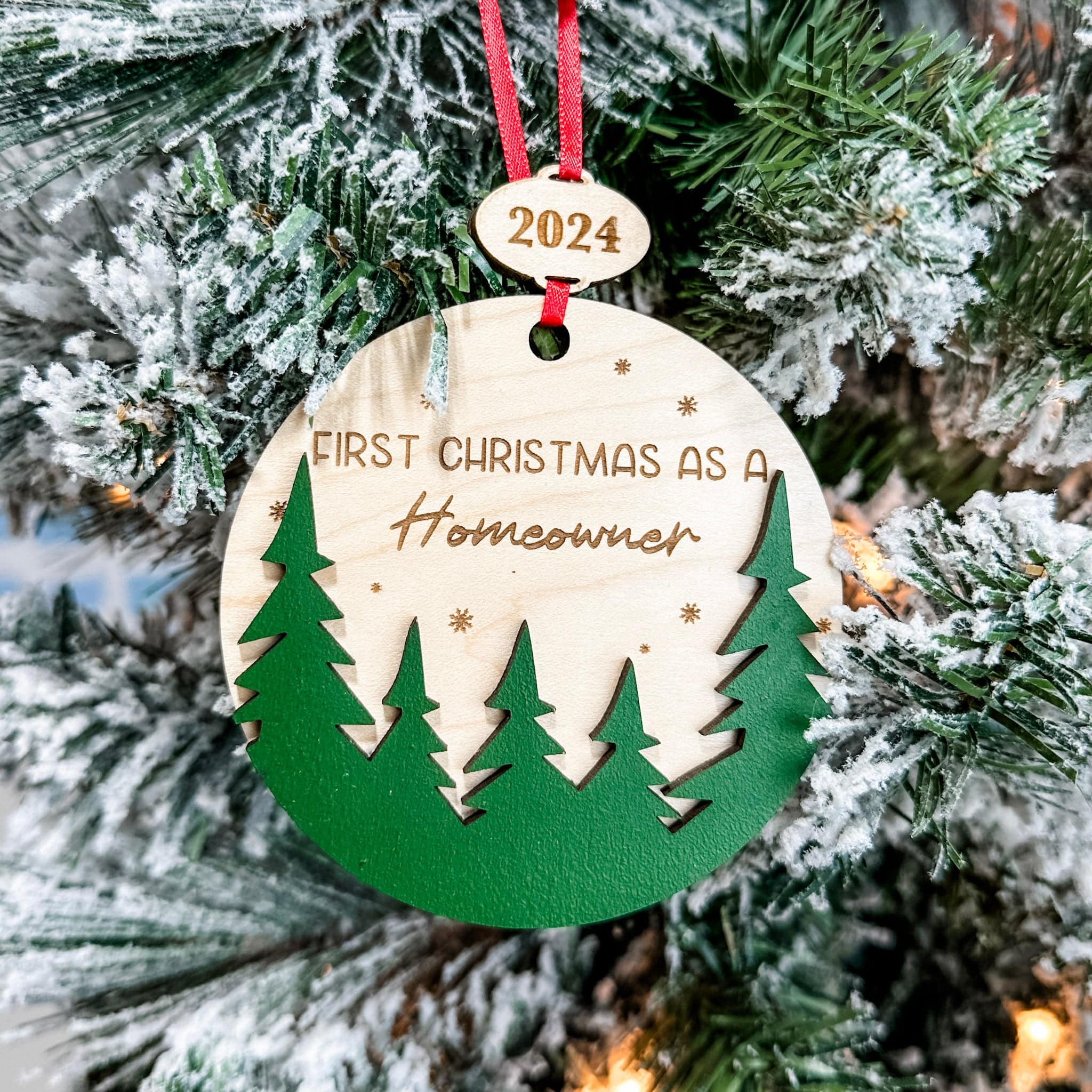 Custom First Christmas • 3D Wood Ornament • For New Roles & Life Changes
