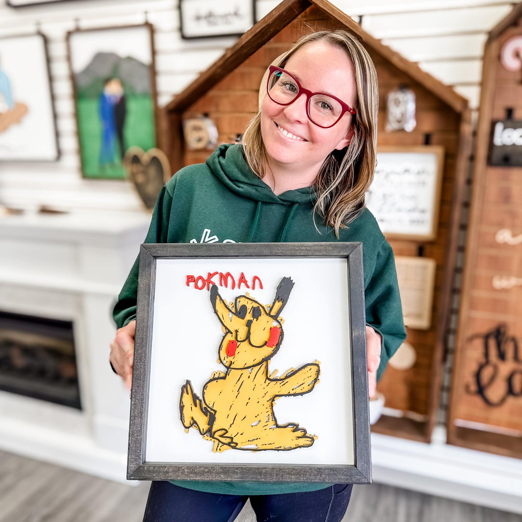 Custom Kid's Drawing | 3D Wood Artwork